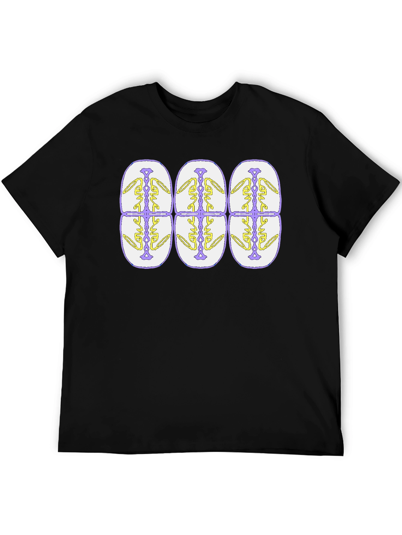 Abstract Pattern Graphic Tee - Black