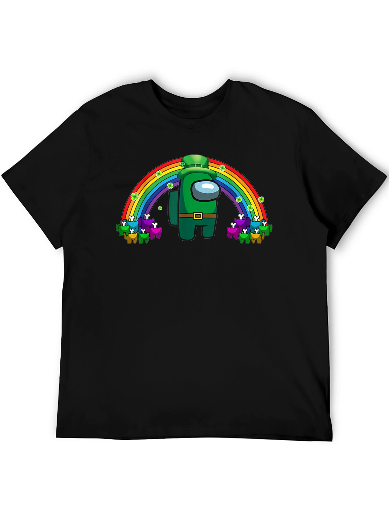 St. Patricks Day Among Us Rainbow Crew Neck T-Shirt