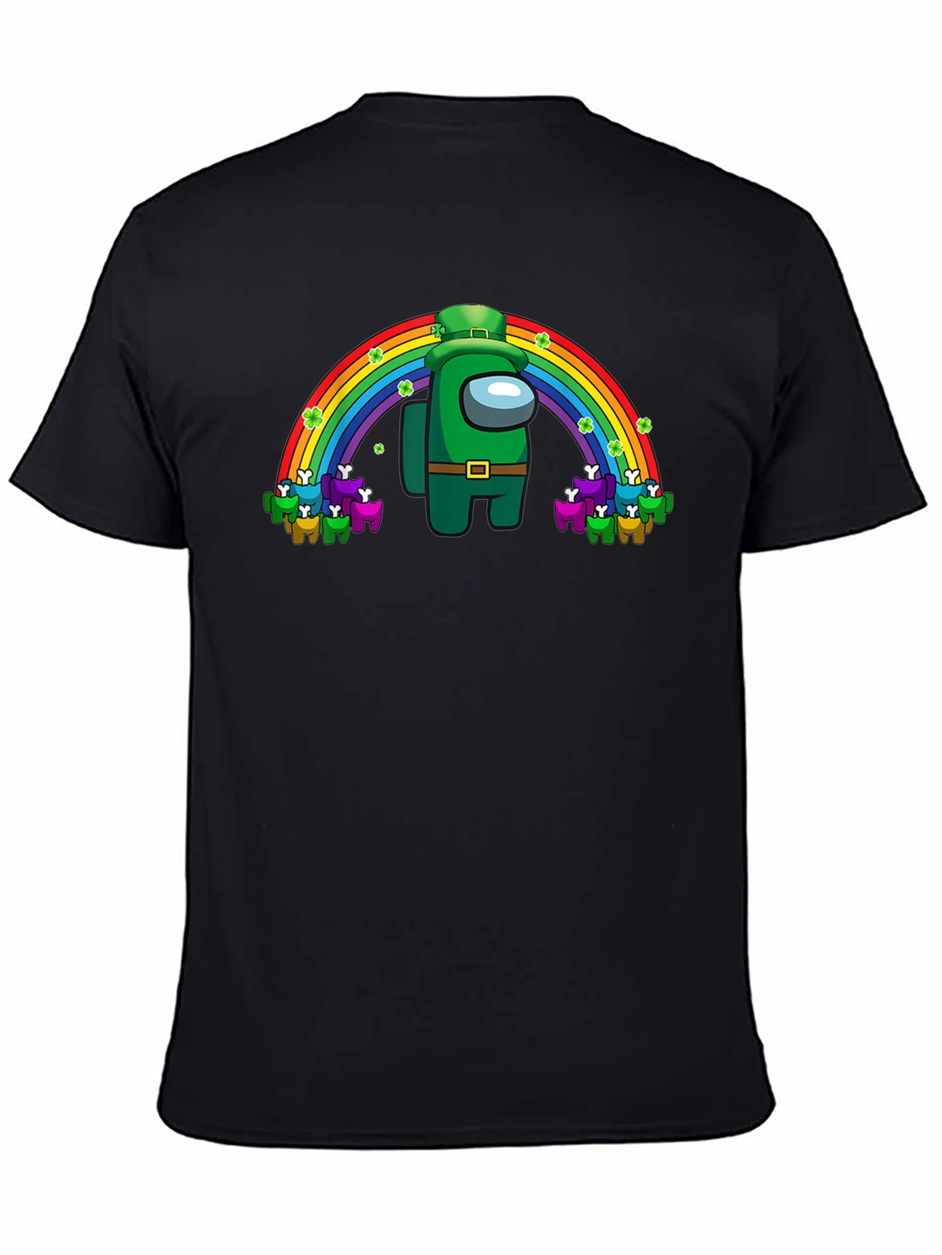 St. Patricks Day Among Us Rainbow Crew Neck T-Shirt
