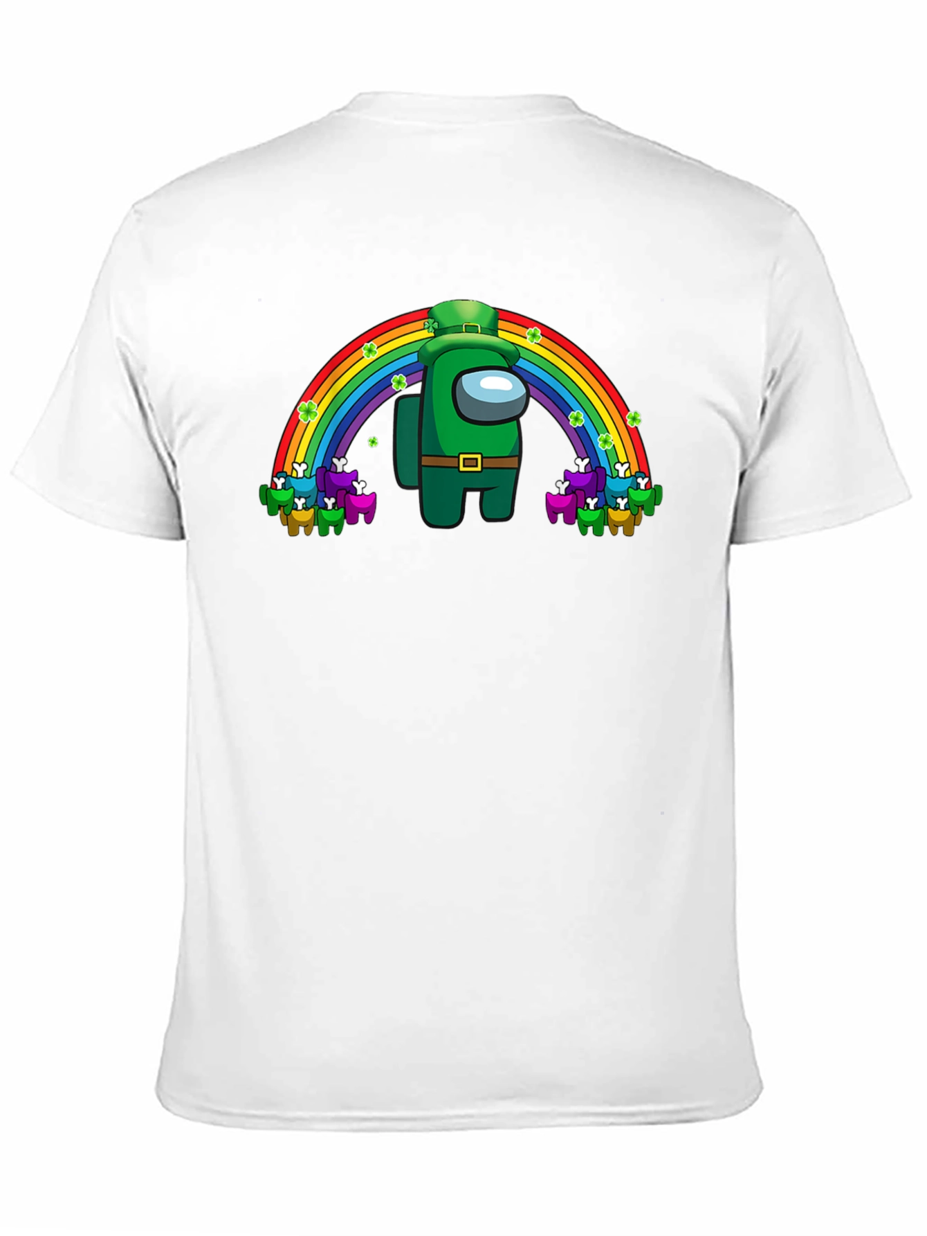 St. Patricks Day Among Us Rainbow Crew Neck T-Shirt