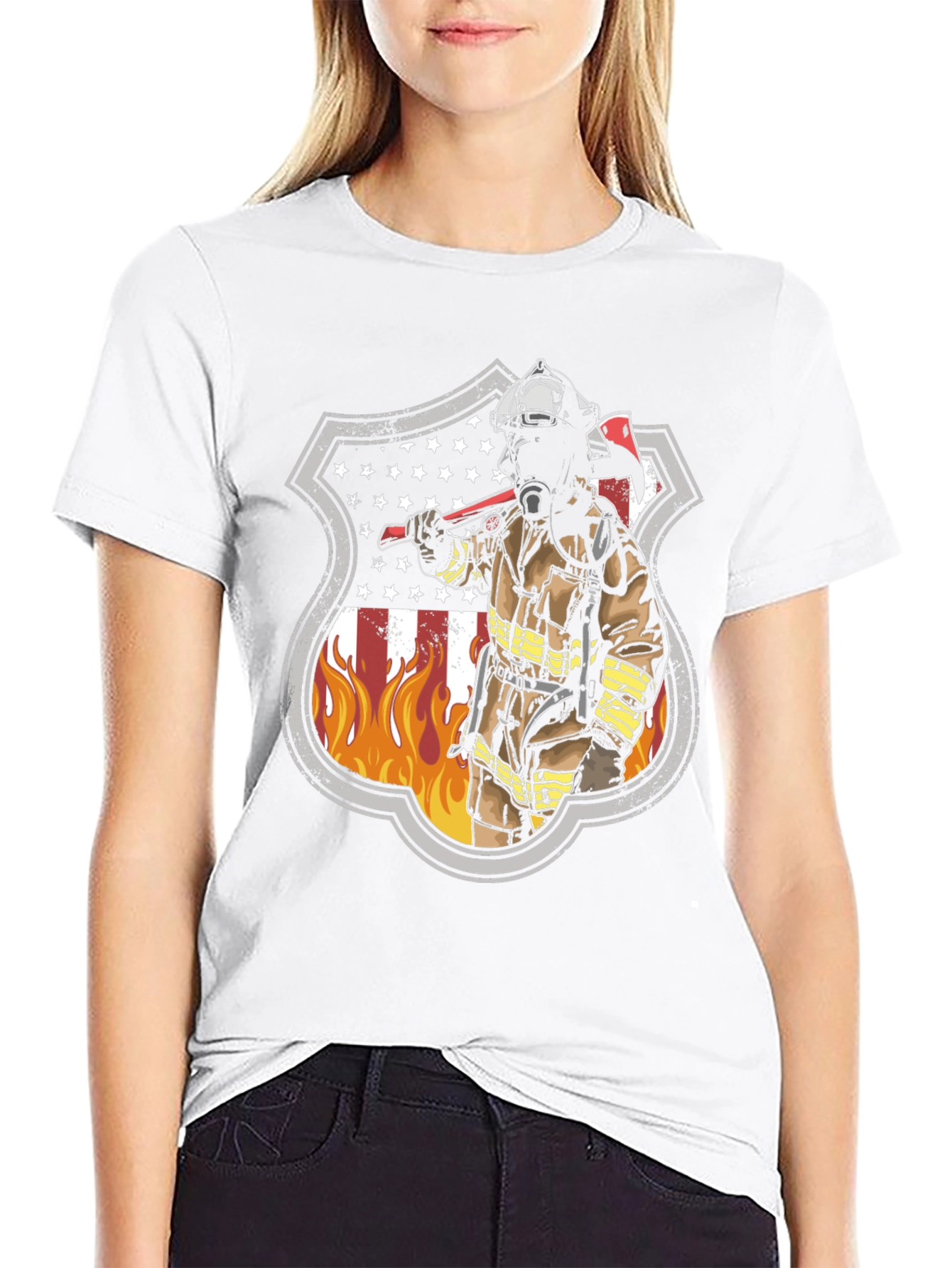 Firefighter Shield Graphic T-Shirt