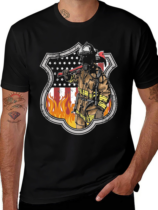 Firefighter Shield Graphic T-Shirt