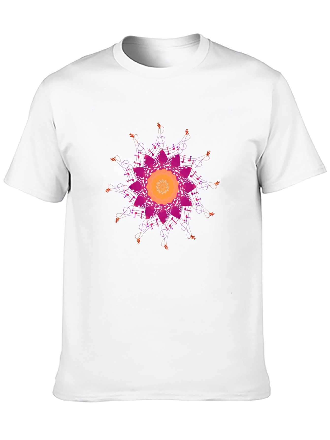 Musical Mandala Graphic Tee - Stylish Black T-Shirt