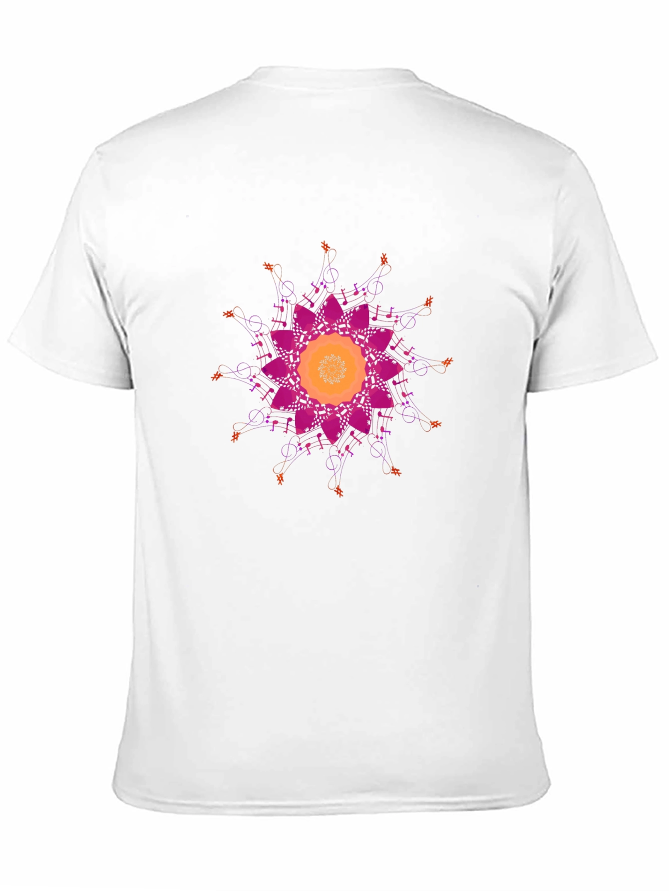 Musical Mandala Graphic Tee - Stylish Black T-Shirt