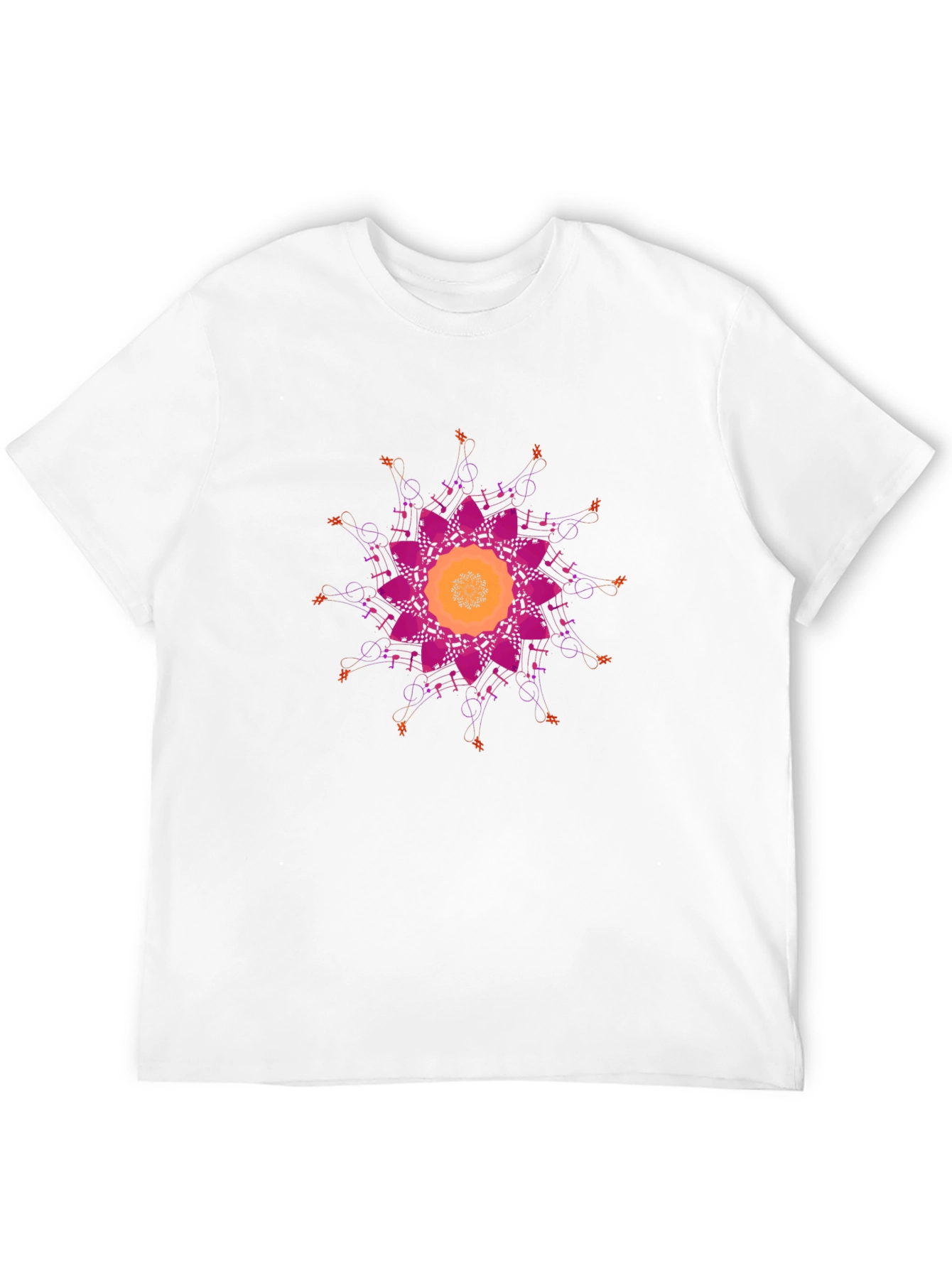 Musical Mandala Graphic Tee - Stylish Black T-Shirt