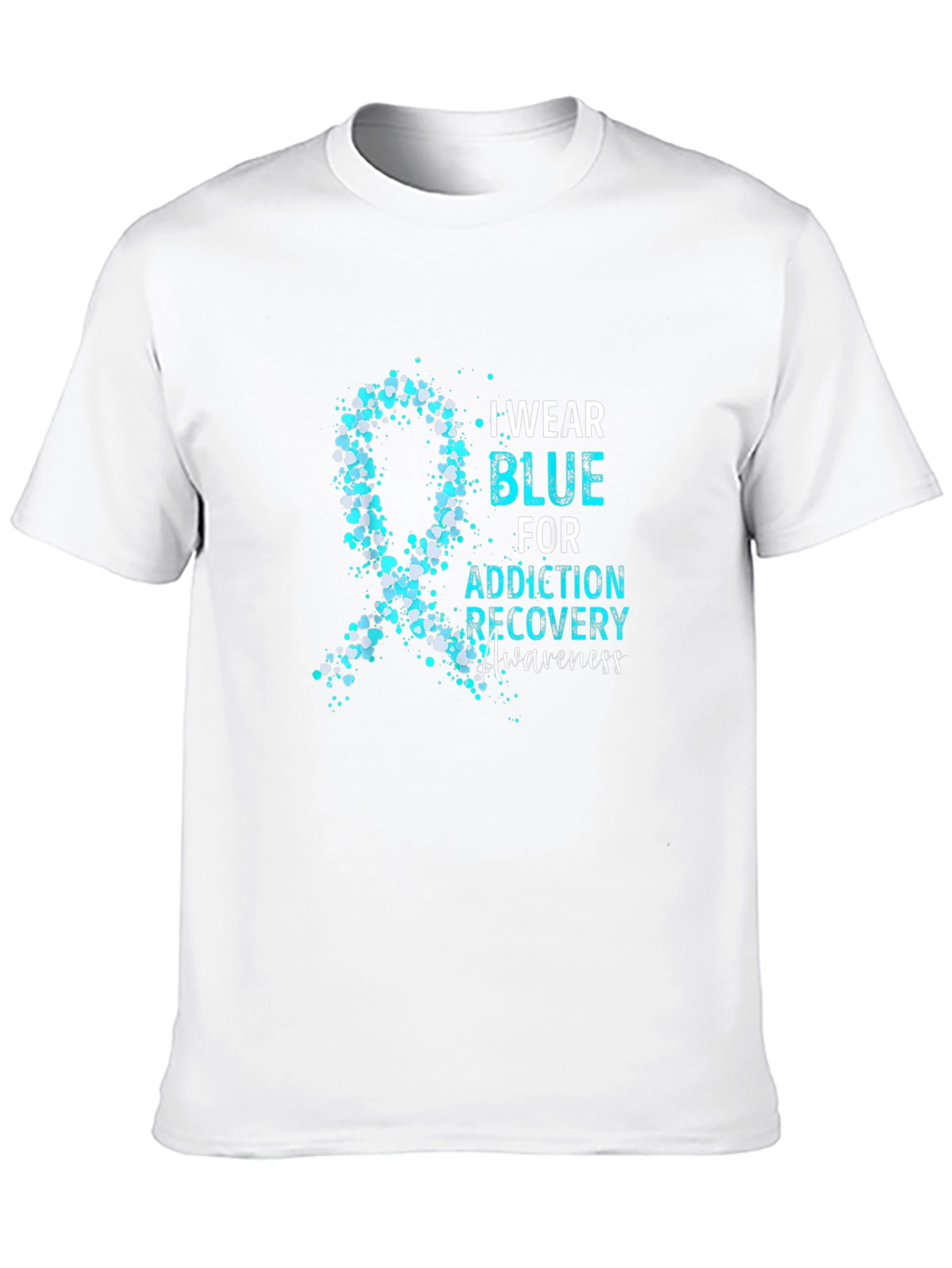 Addiction Recovery Awareness Blue Ribbon T-Shirt