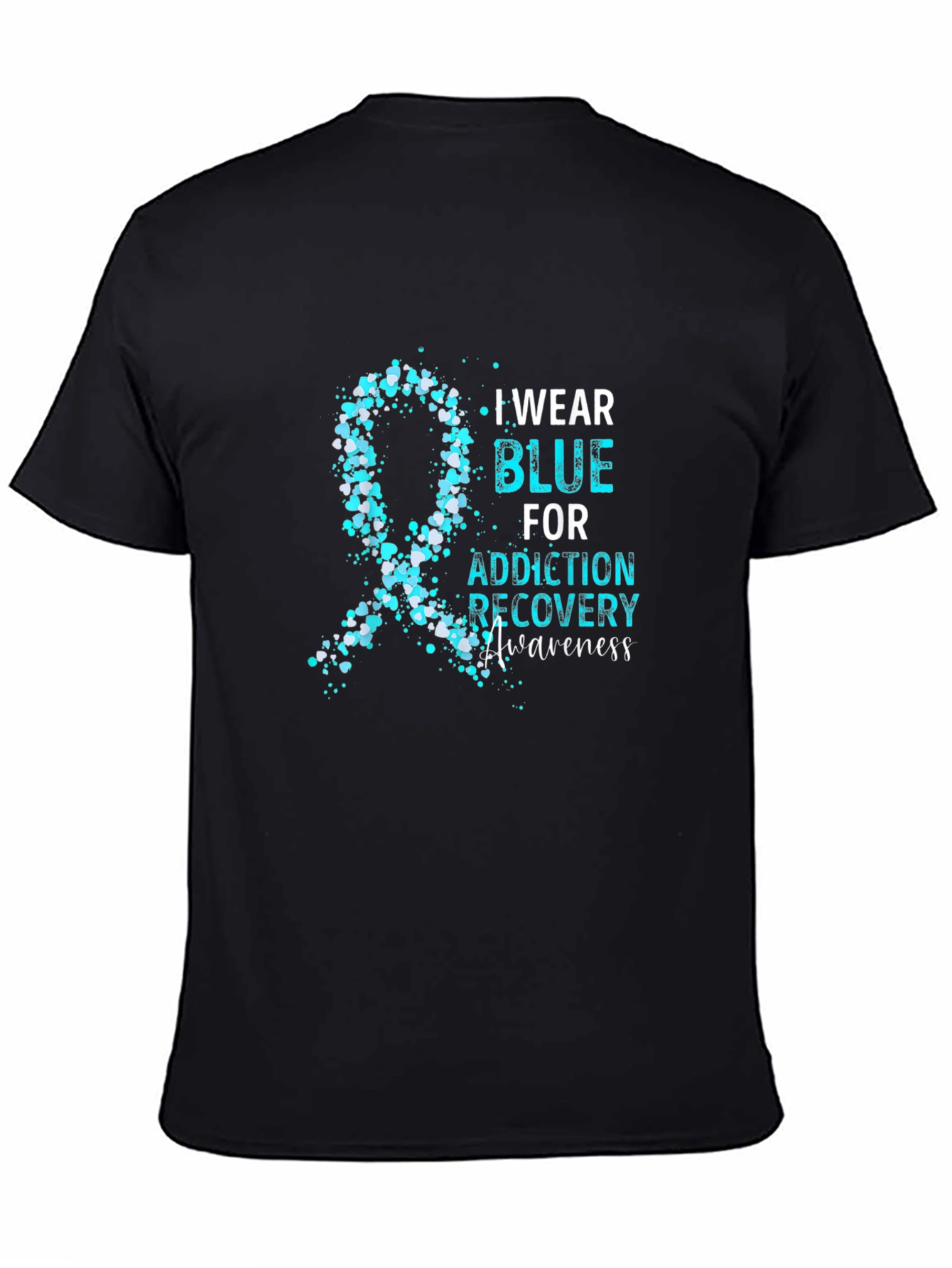 Addiction Recovery Awareness Blue Ribbon T-Shirt