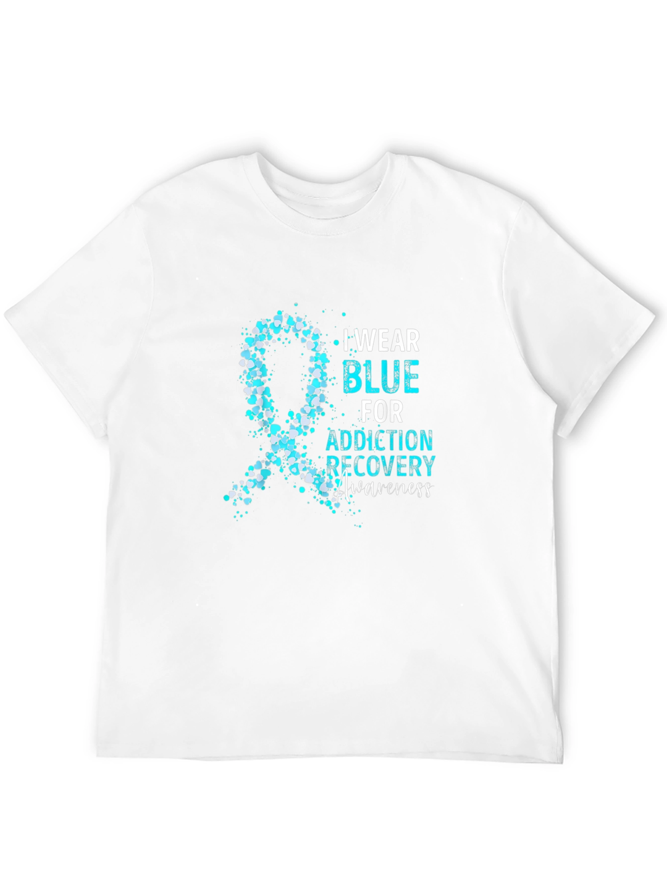 Addiction Recovery Awareness Blue Ribbon T-Shirt