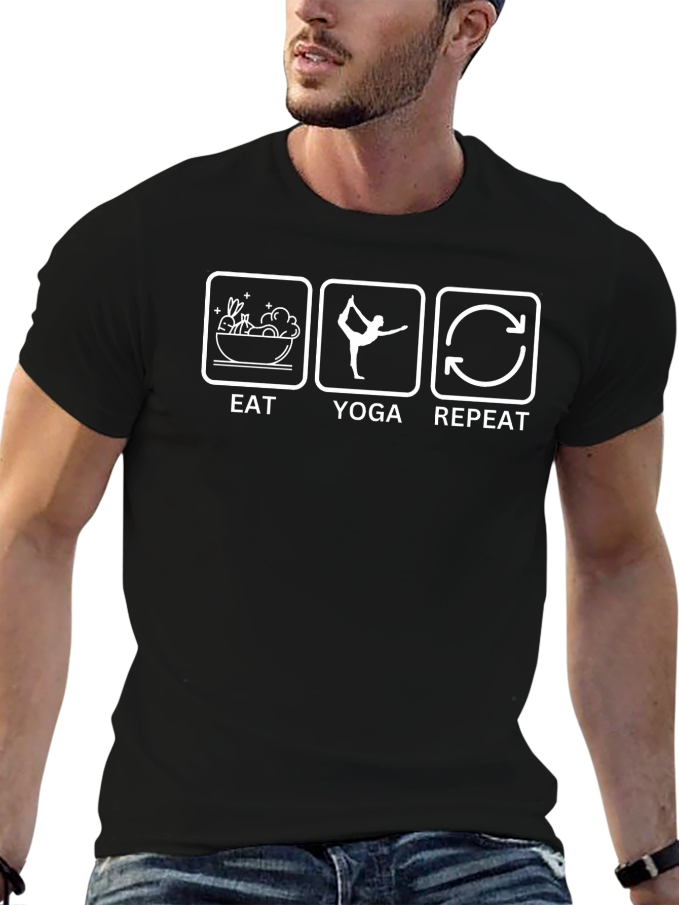 Eat Yoga Repeat Graphic T-Shirt
