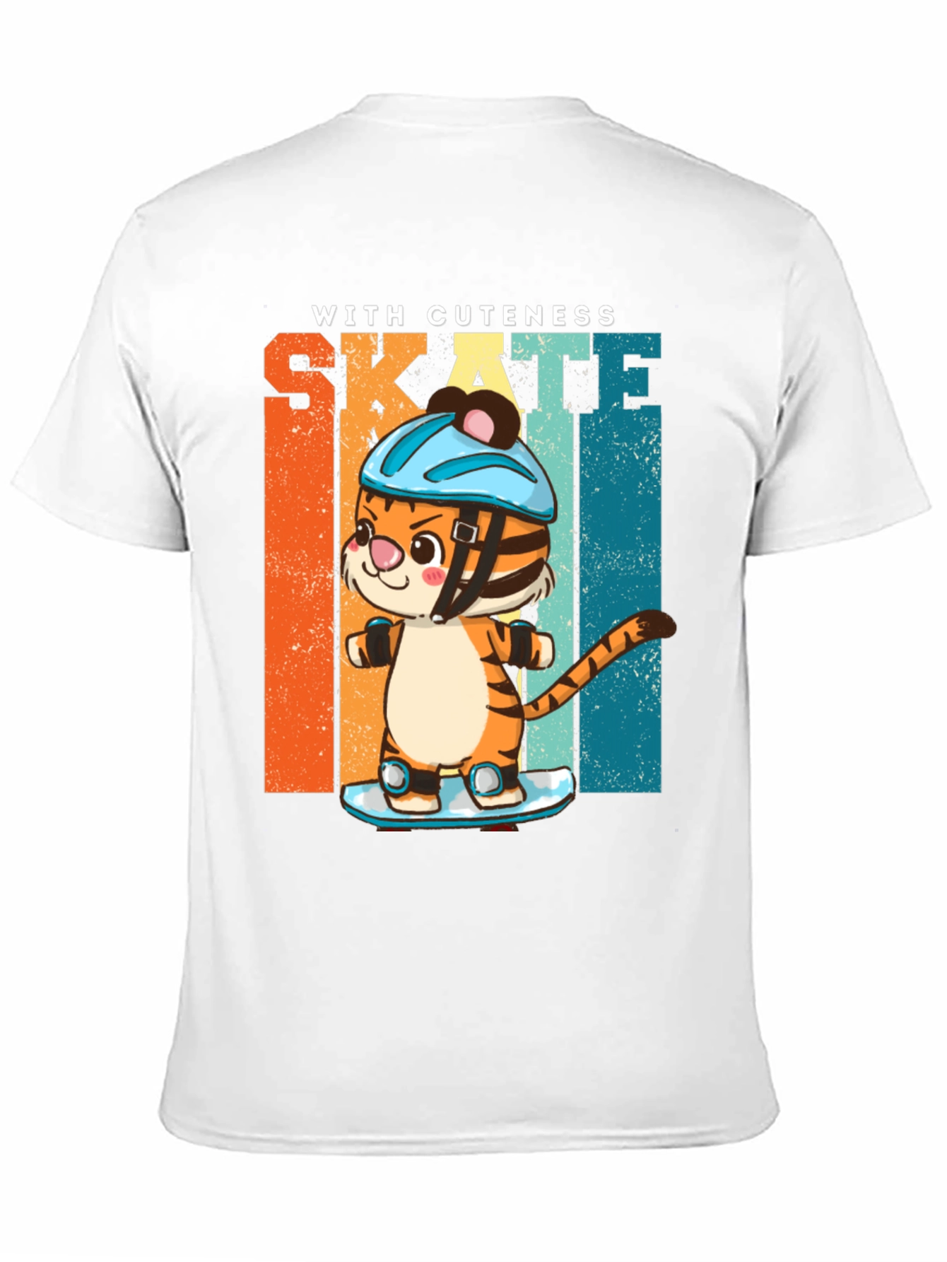 Cute Tiger Skateboard Graphic T-Shirt