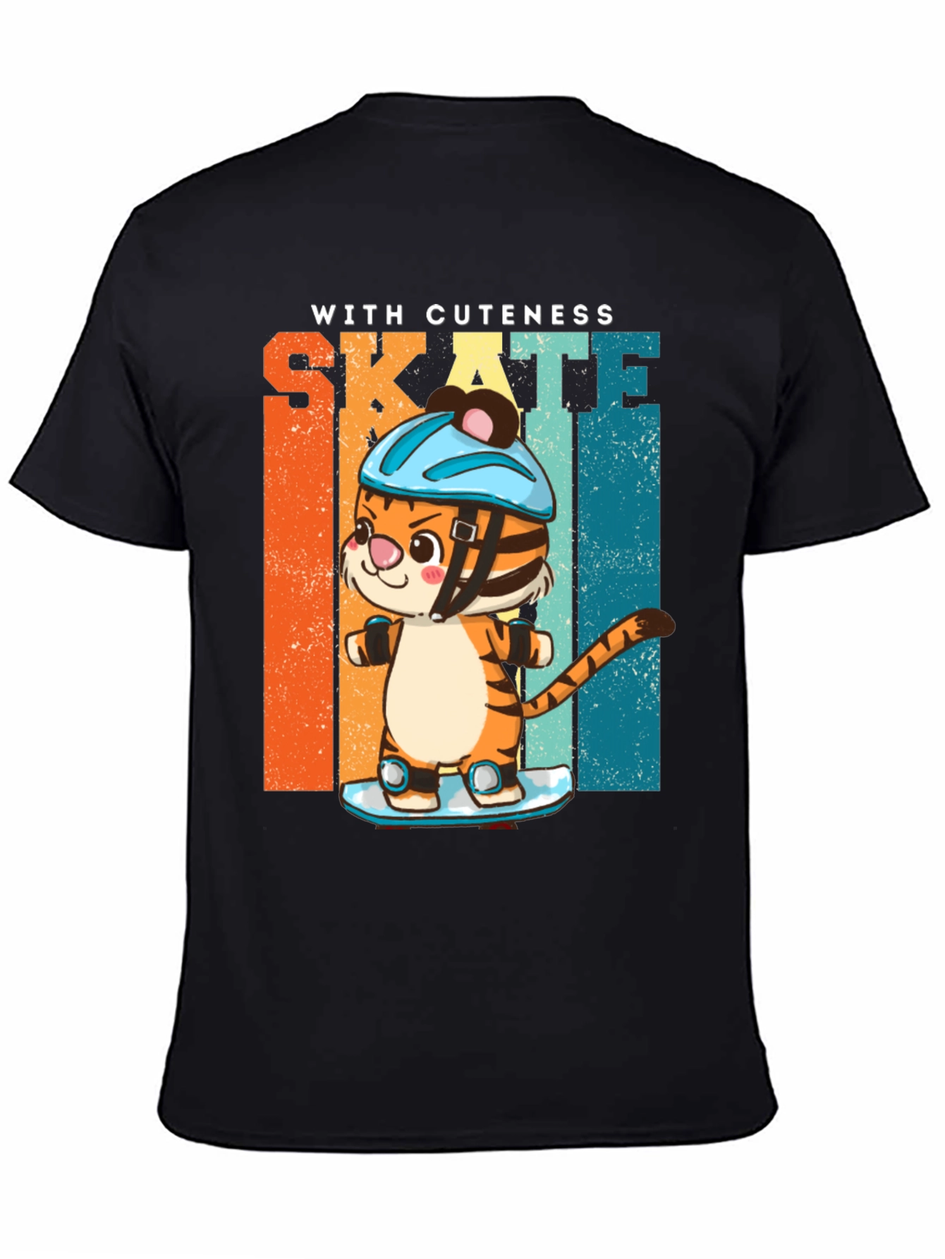 Cute Tiger Skateboard Graphic T-Shirt