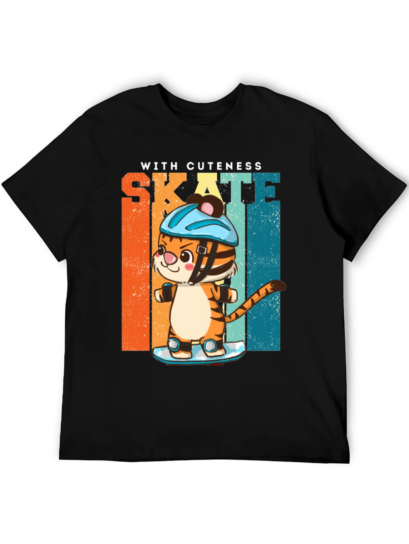 Cute Tiger Skateboard Graphic T-Shirt