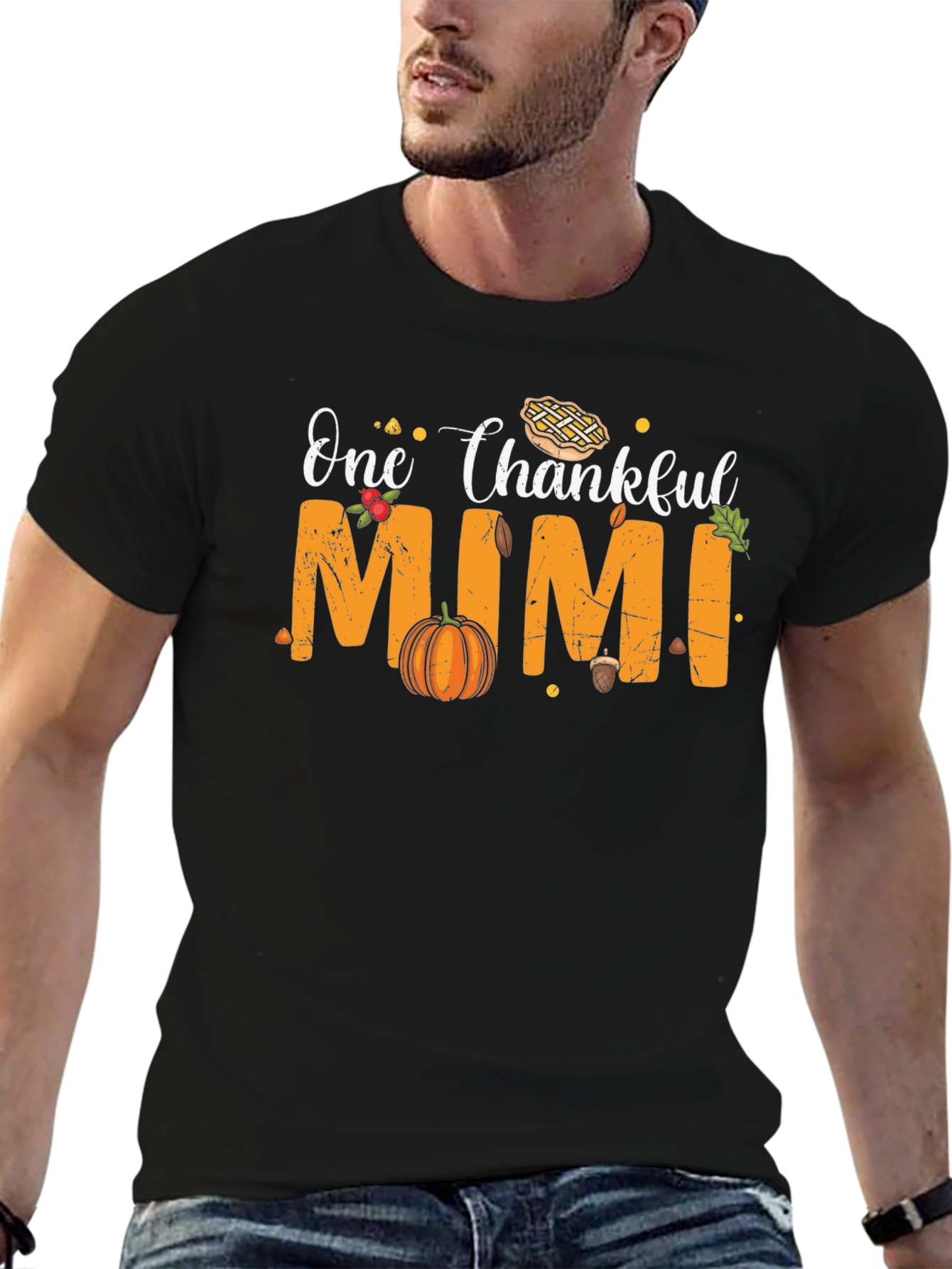 One Thankful Mimi T-Shirt Thanksgiving Graphic Tee