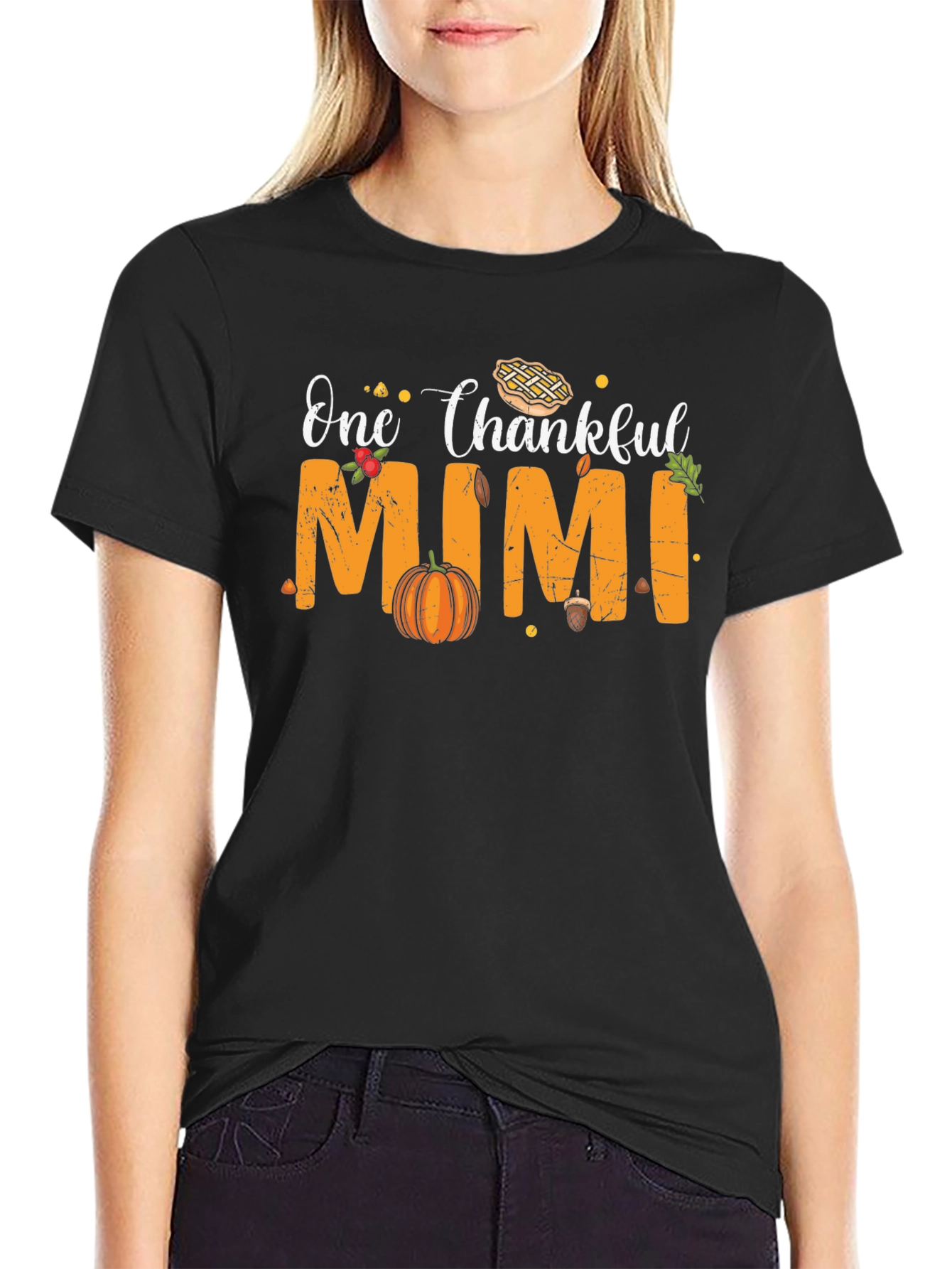 One Thankful Mimi T-Shirt Thanksgiving Graphic Tee