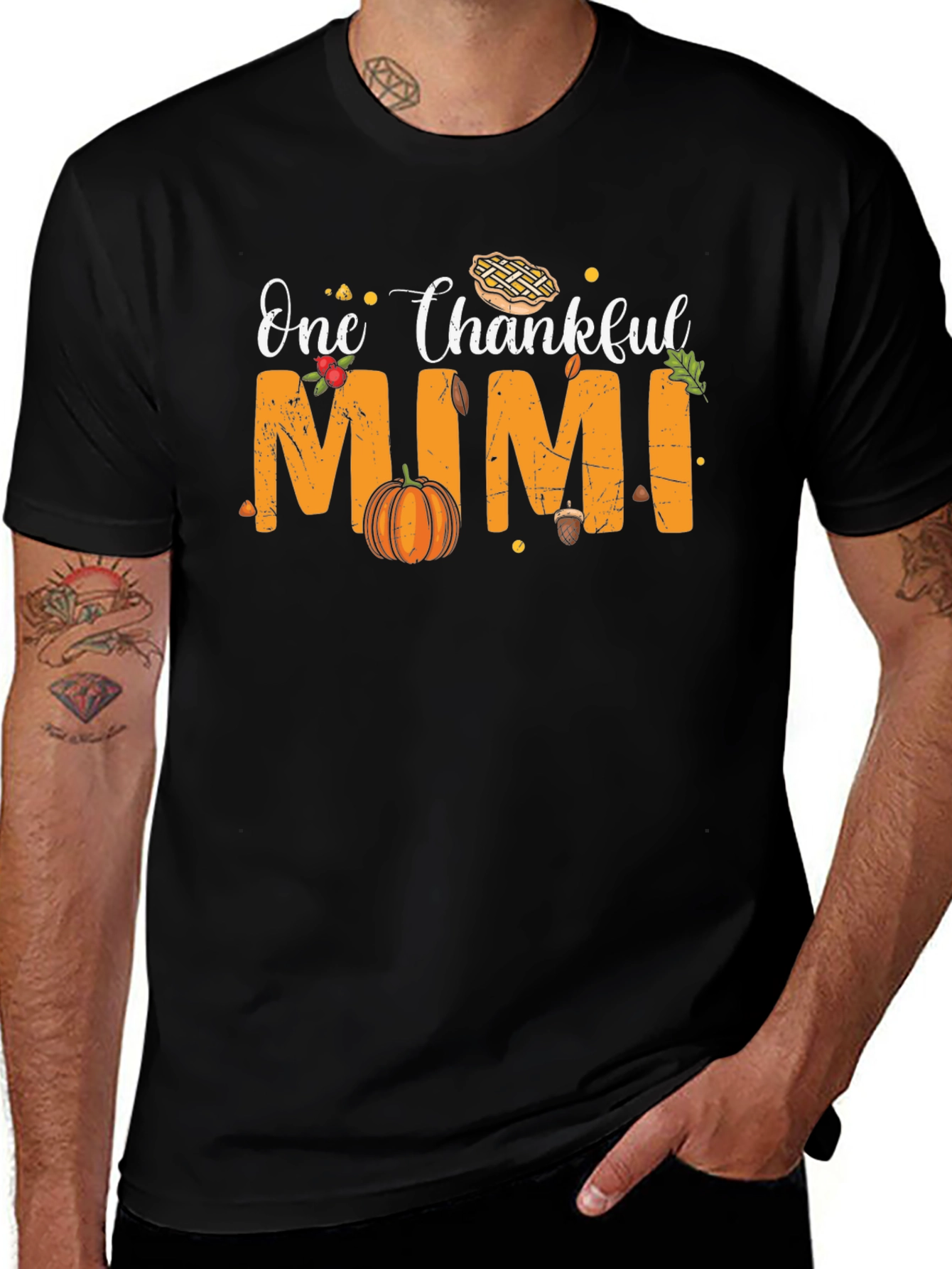 One Thankful Mimi T-Shirt Thanksgiving Graphic Tee