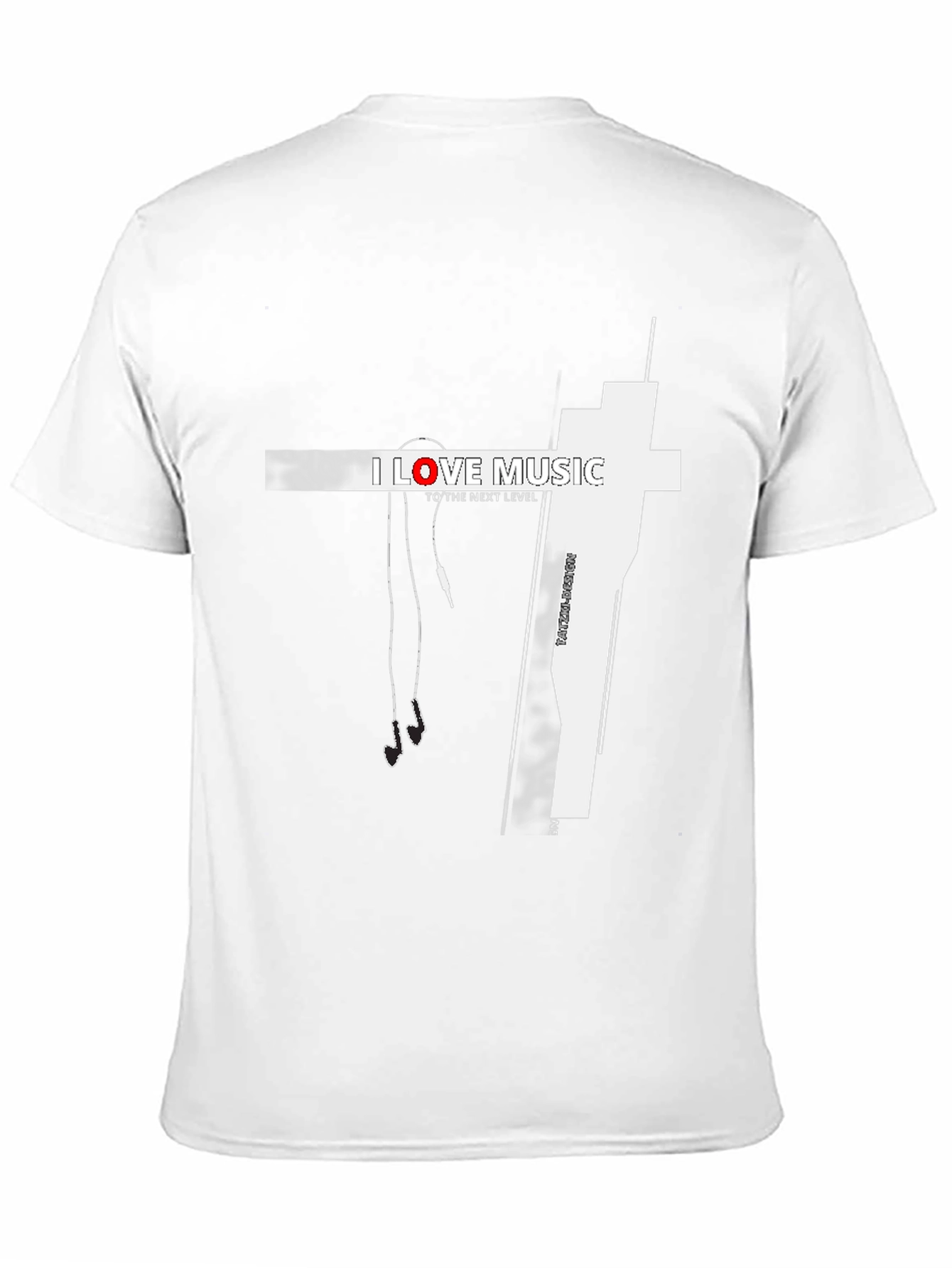 I Love Music Graphic Black T-Shirt
