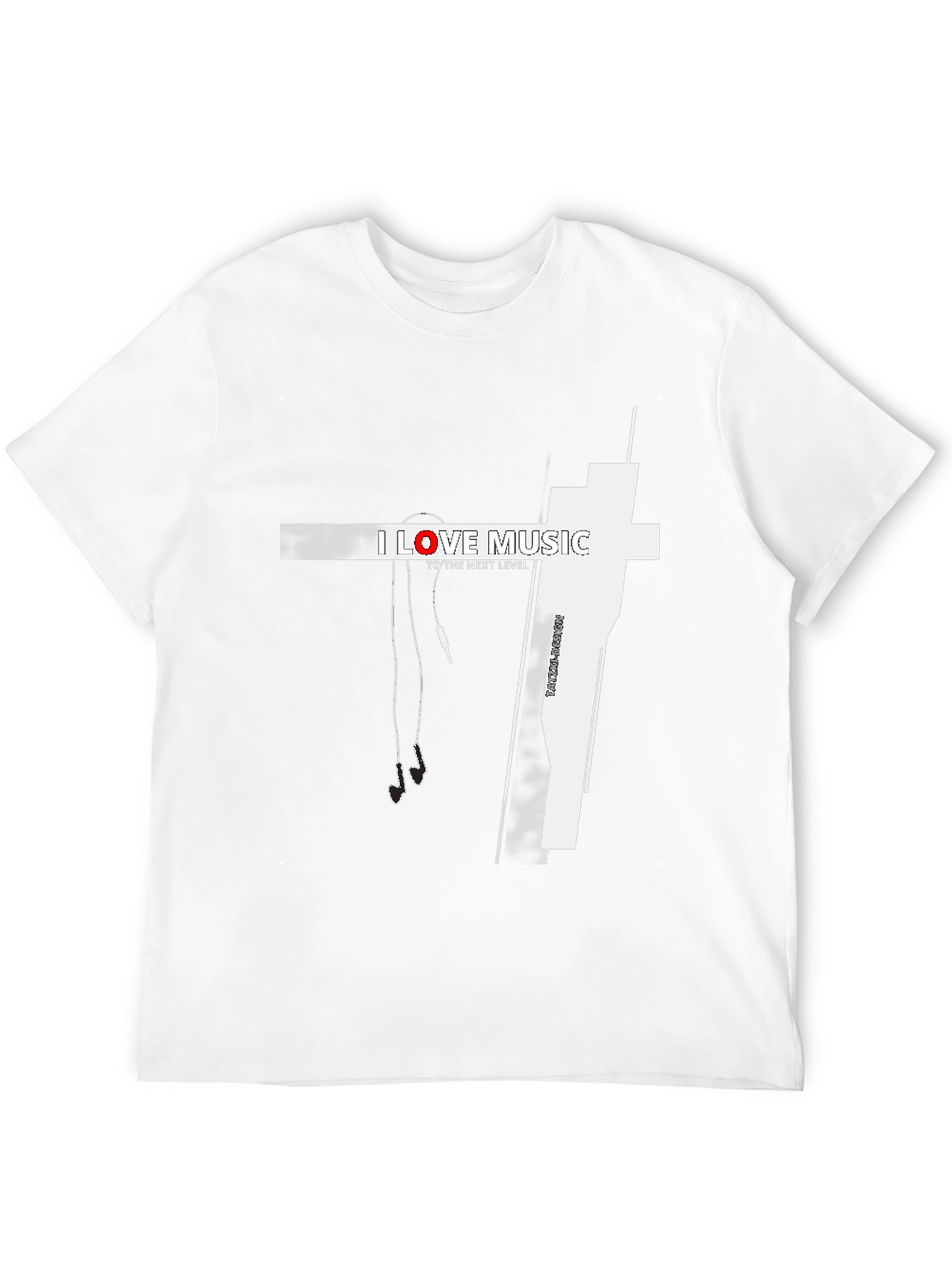I Love Music Graphic Black T-Shirt