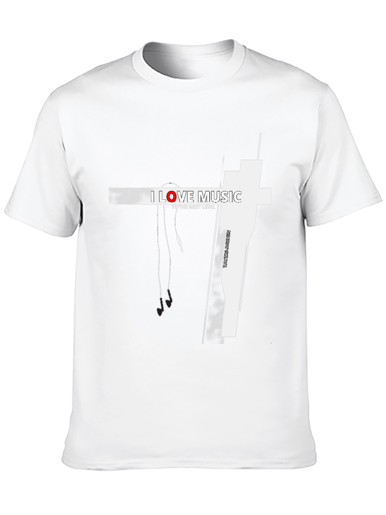 I Love Music Graphic Black T-Shirt