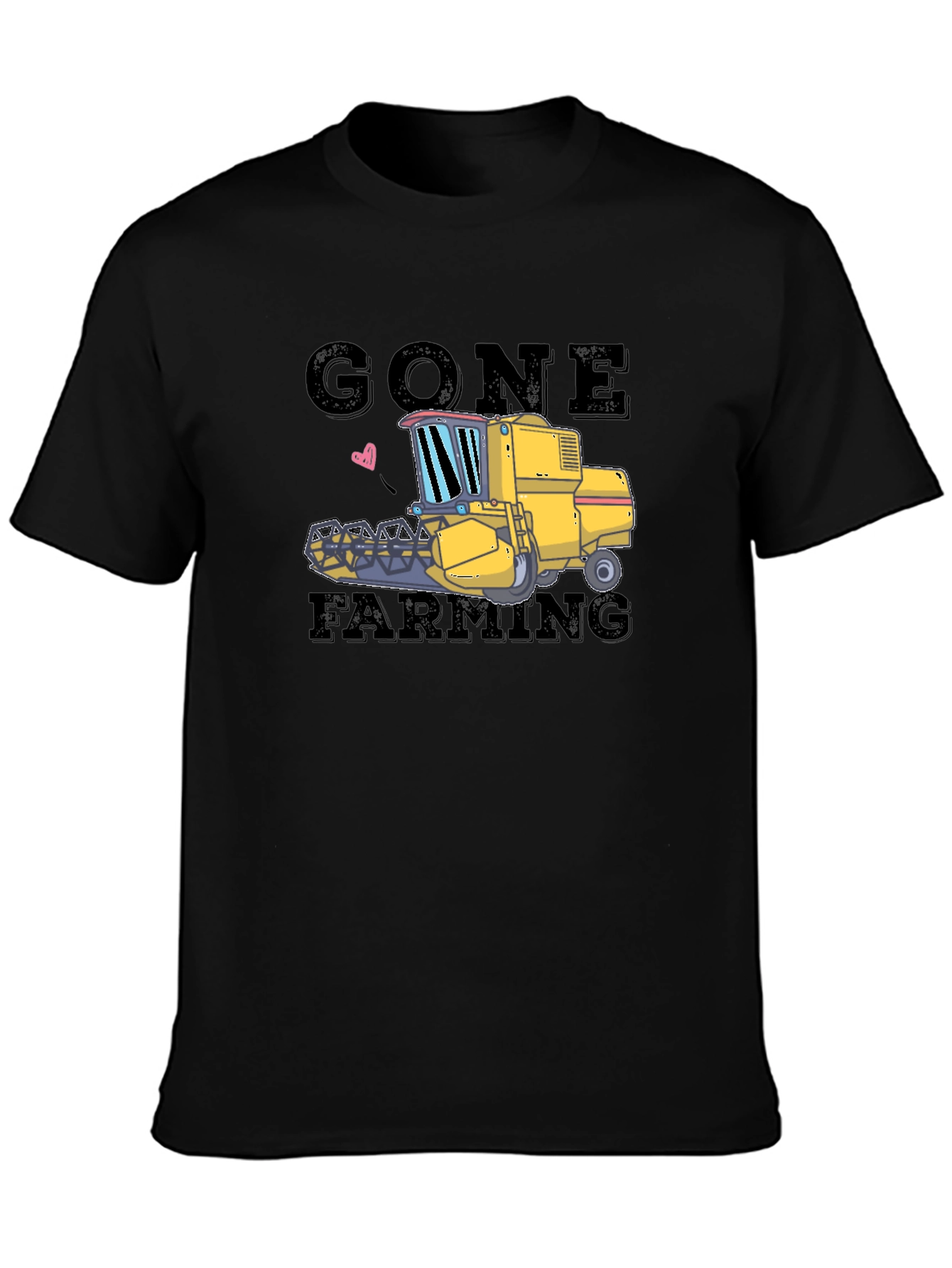Gone Farming Tee: Tractor Graphic Black T-Shirt