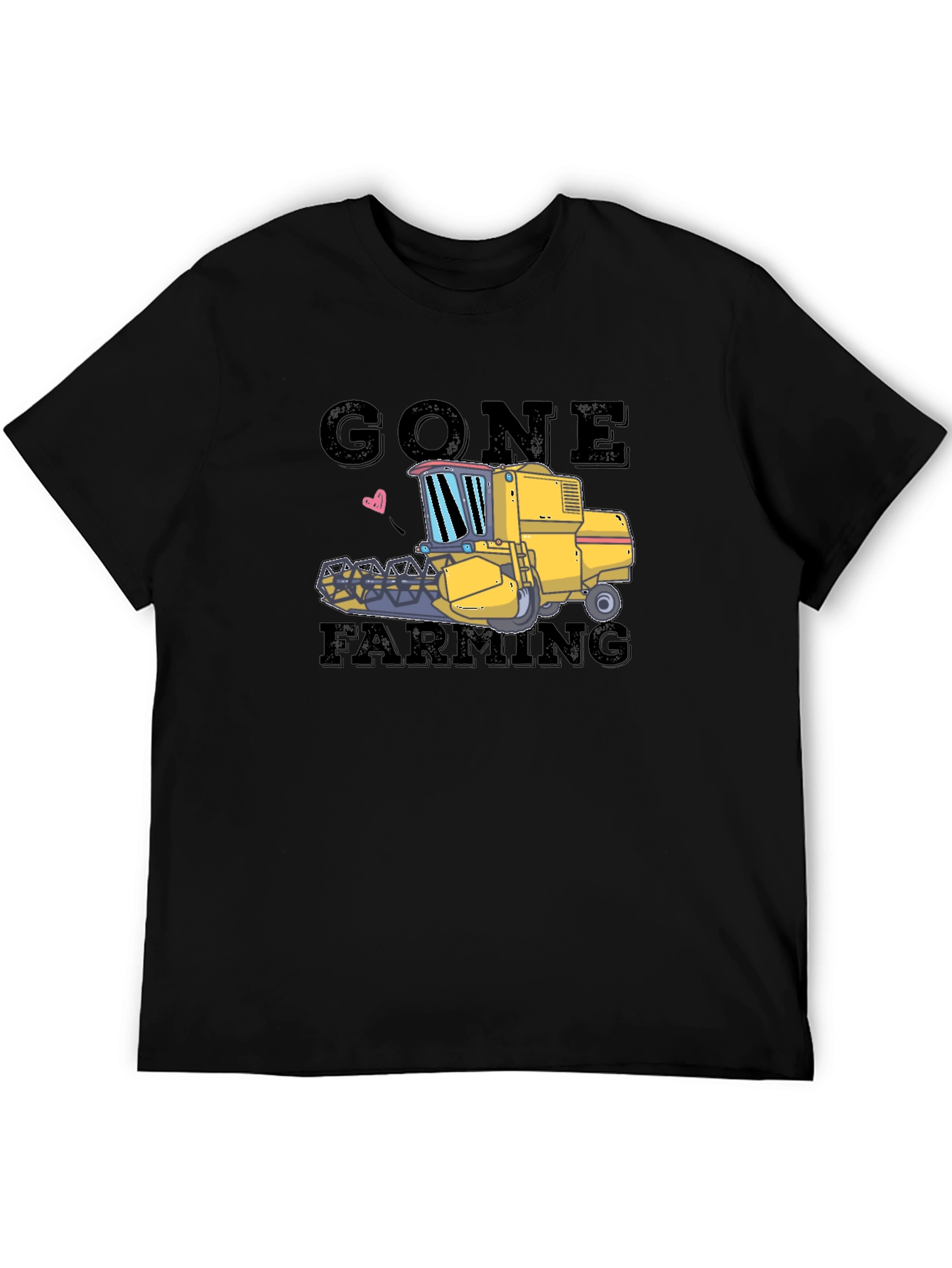 Gone Farming Tee: Tractor Graphic Black T-Shirt