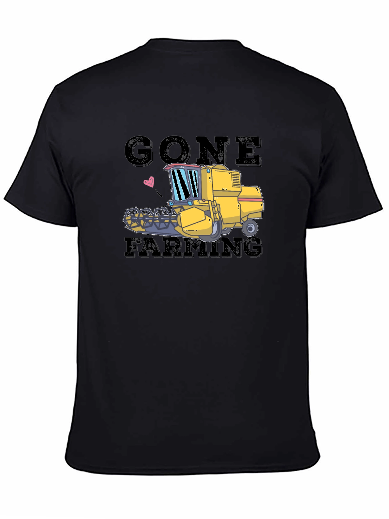 Gone Farming Tee: Tractor Graphic Black T-Shirt