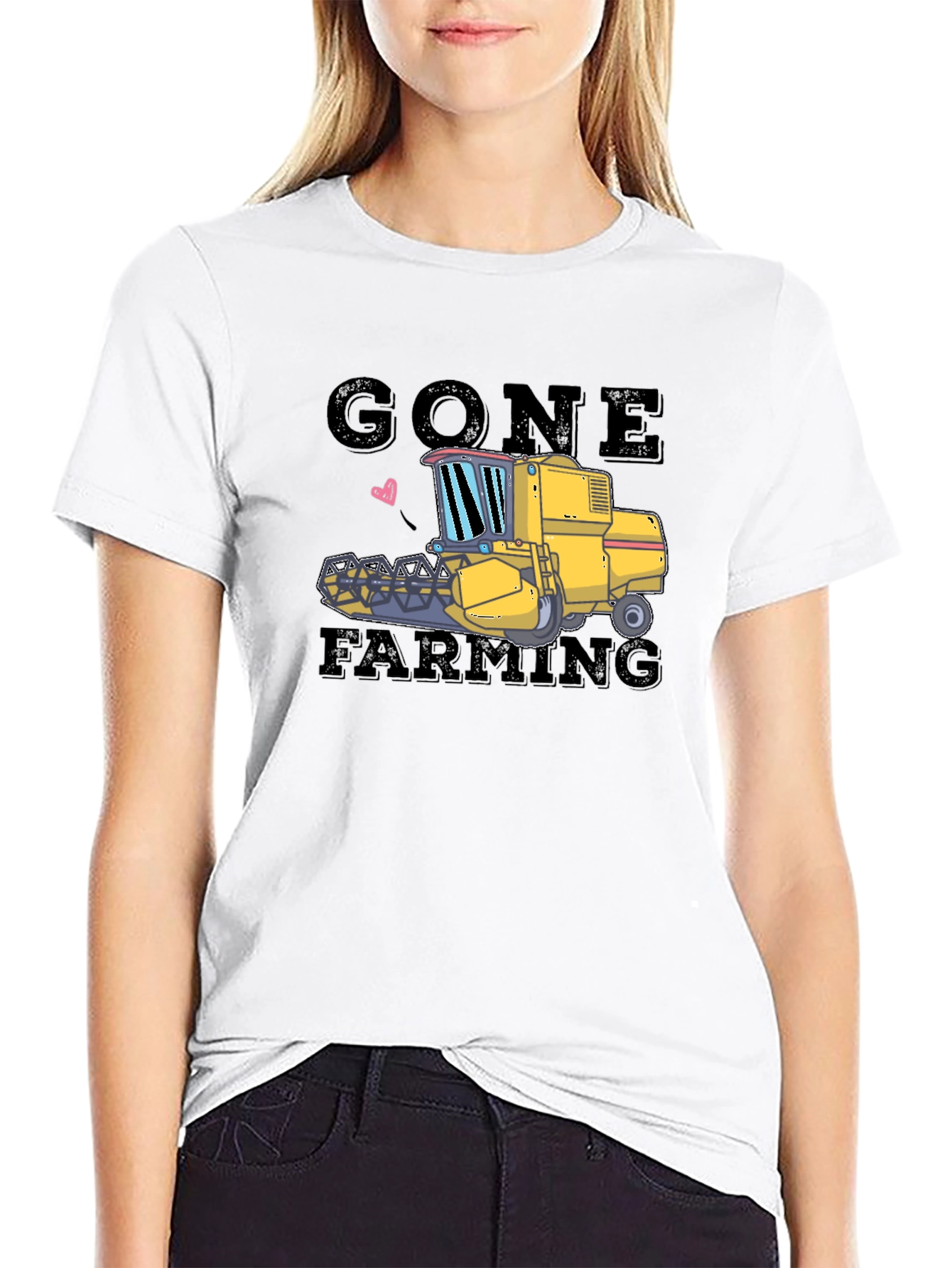 Gone Farming Tee: Tractor Graphic Black T-Shirt