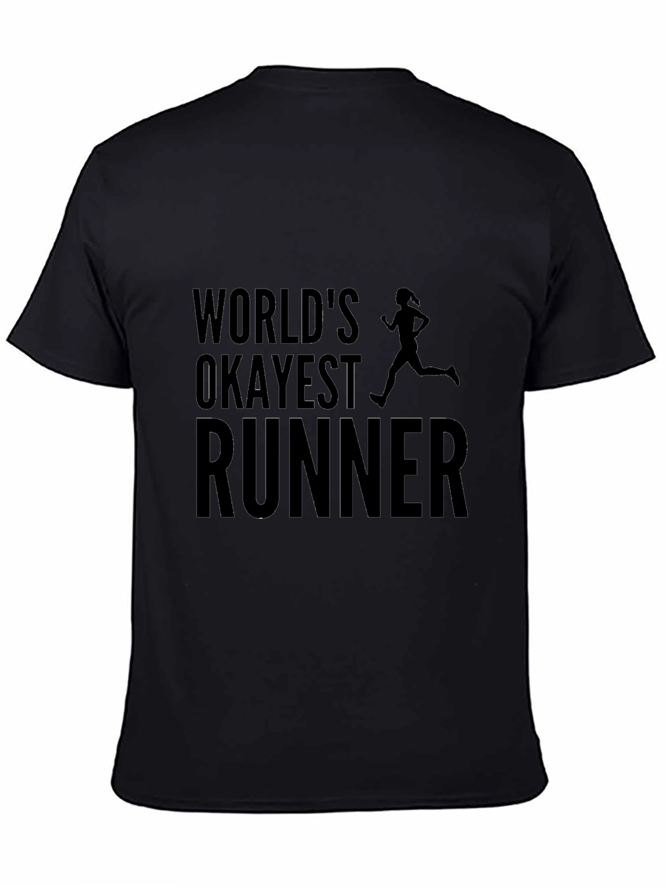 Worlds Okayest Runner Black Graphic T-Shirt
