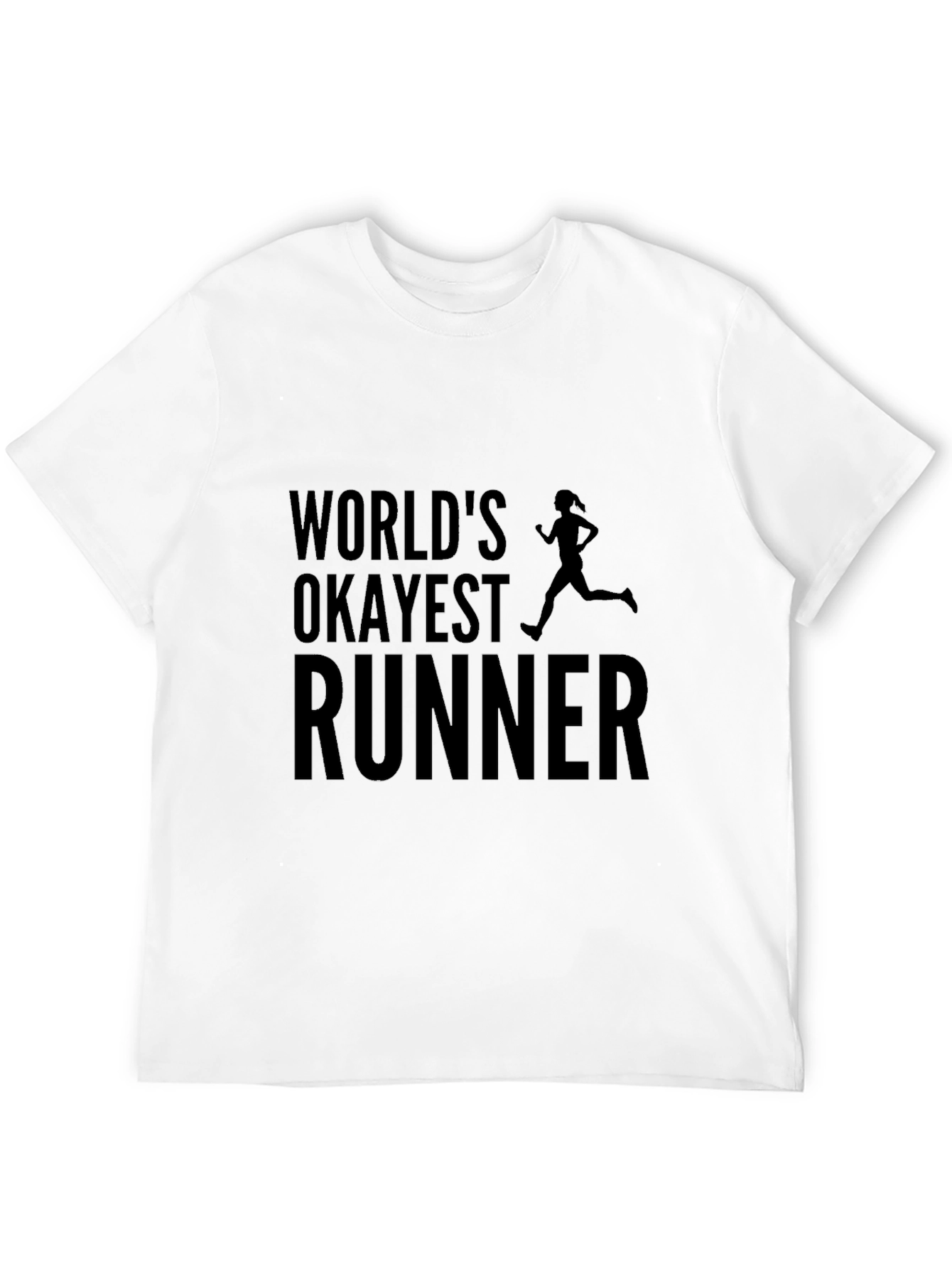 Worlds Okayest Runner Black Graphic T-Shirt