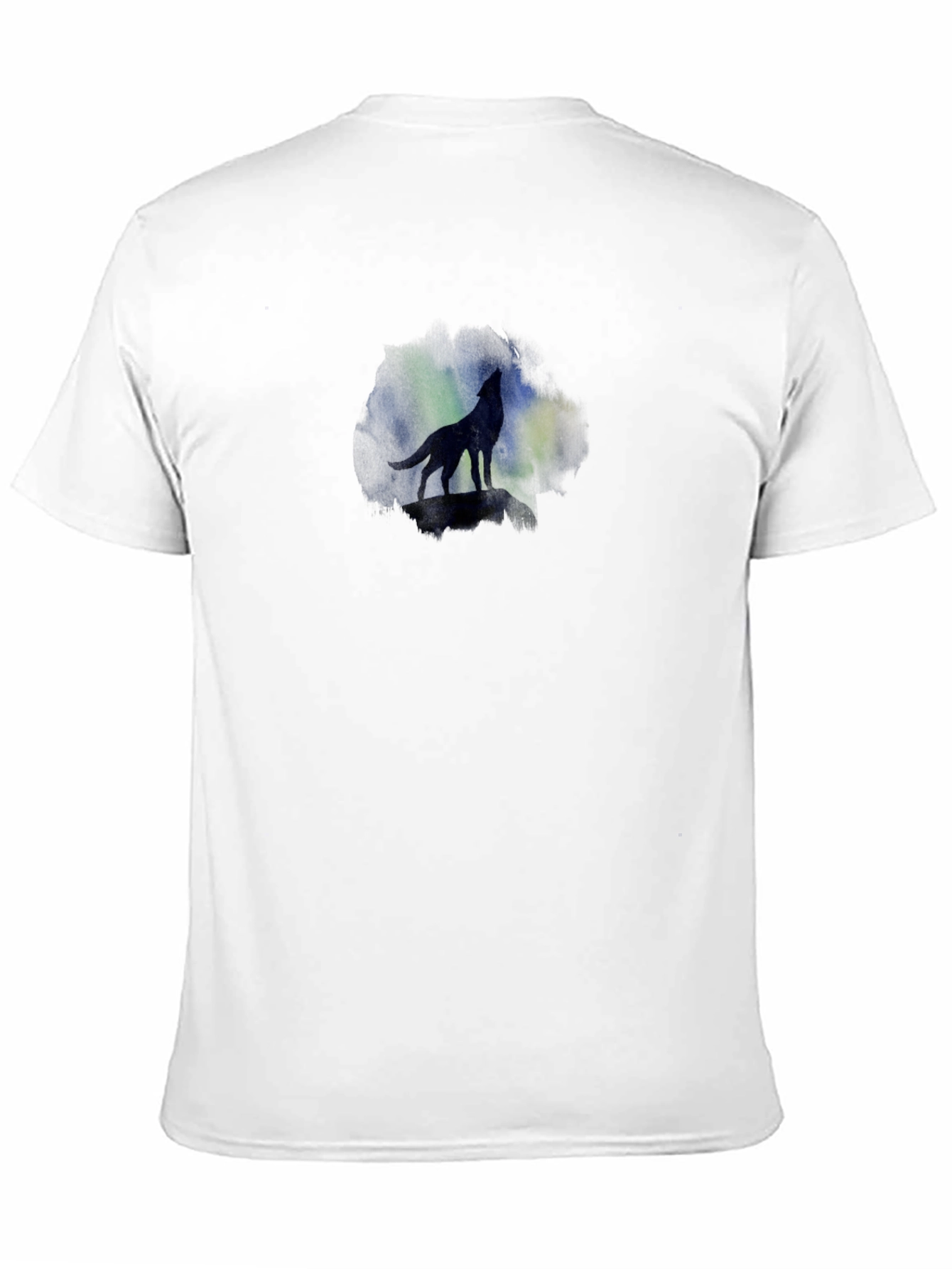 Wolf Silhouette Tee - Aurora Borealis Graphic