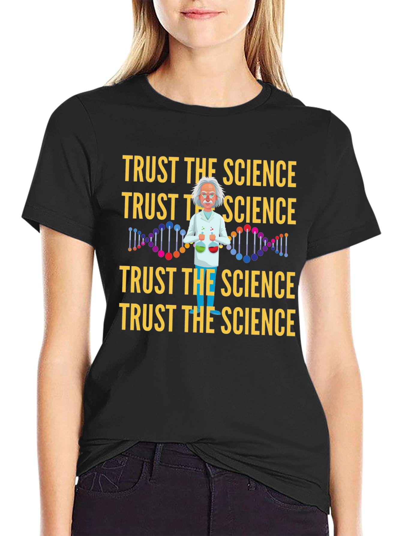 Trust the Science Black Graphic T-Shirt