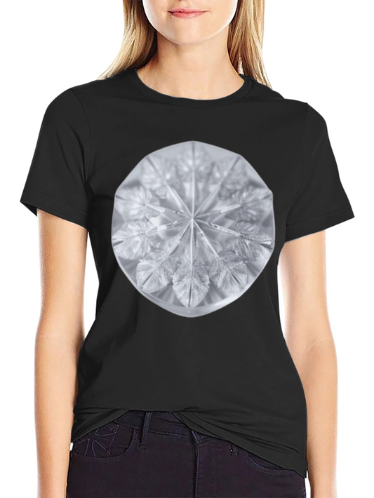 Geometric Crystal Design Black T-Shirt