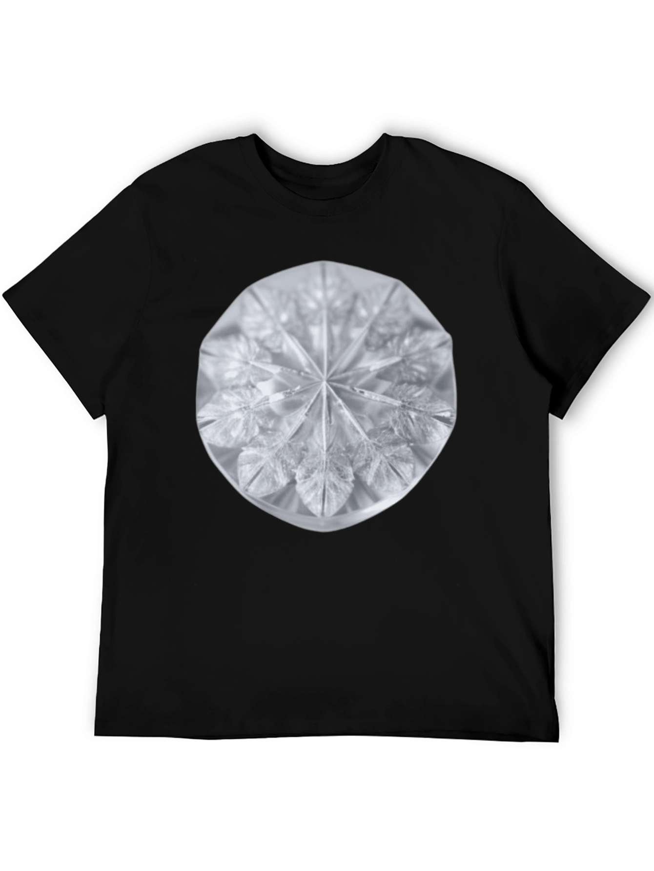 Geometric Crystal Design Black T-Shirt