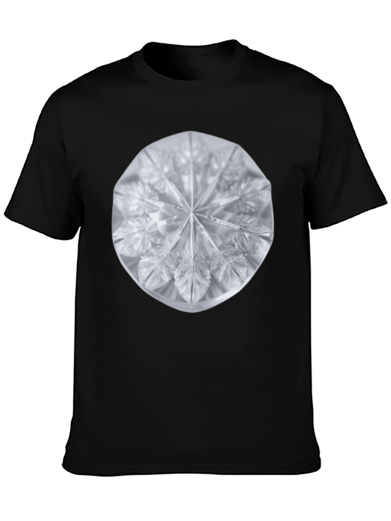 Geometric Crystal Design Black T-Shirt