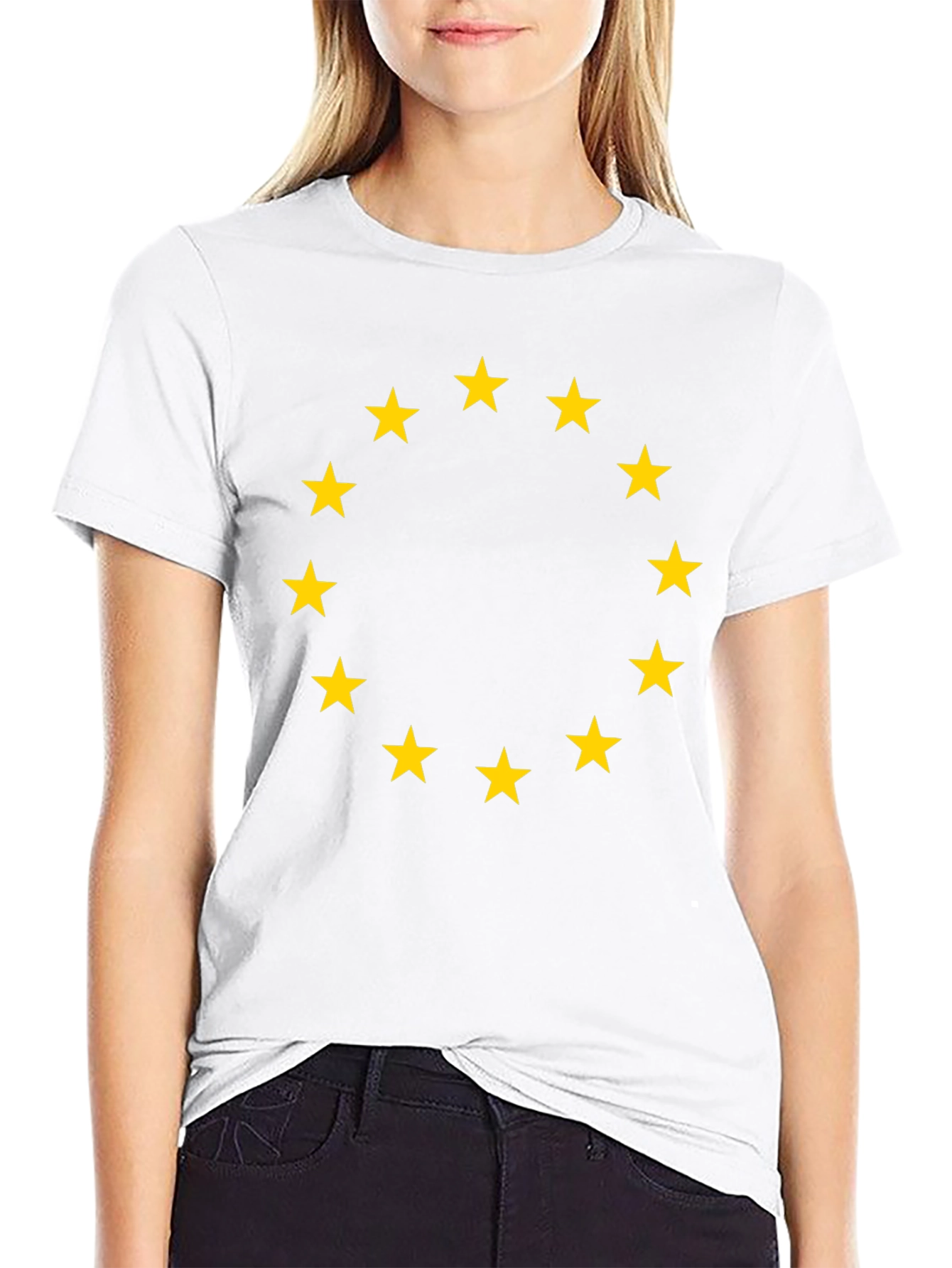EU Stars T-Shirt - Black Cotton Tee