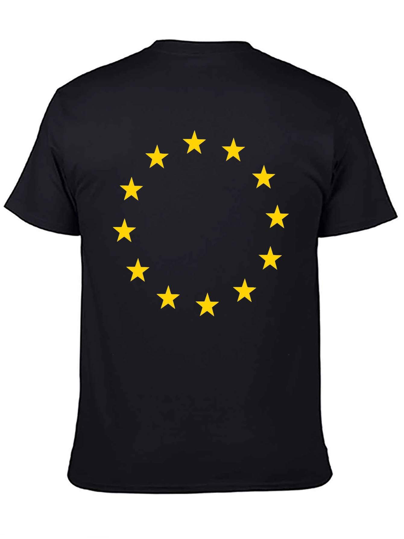 EU Stars T-Shirt - Black Cotton Tee