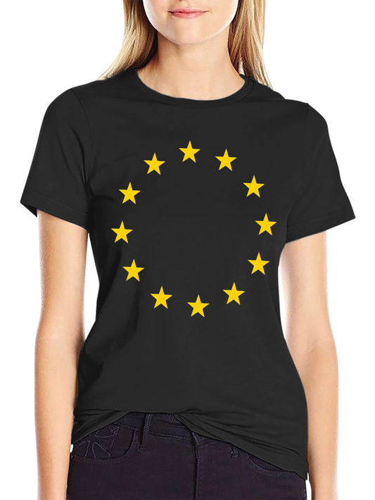 EU Stars T-Shirt - Black Cotton Tee