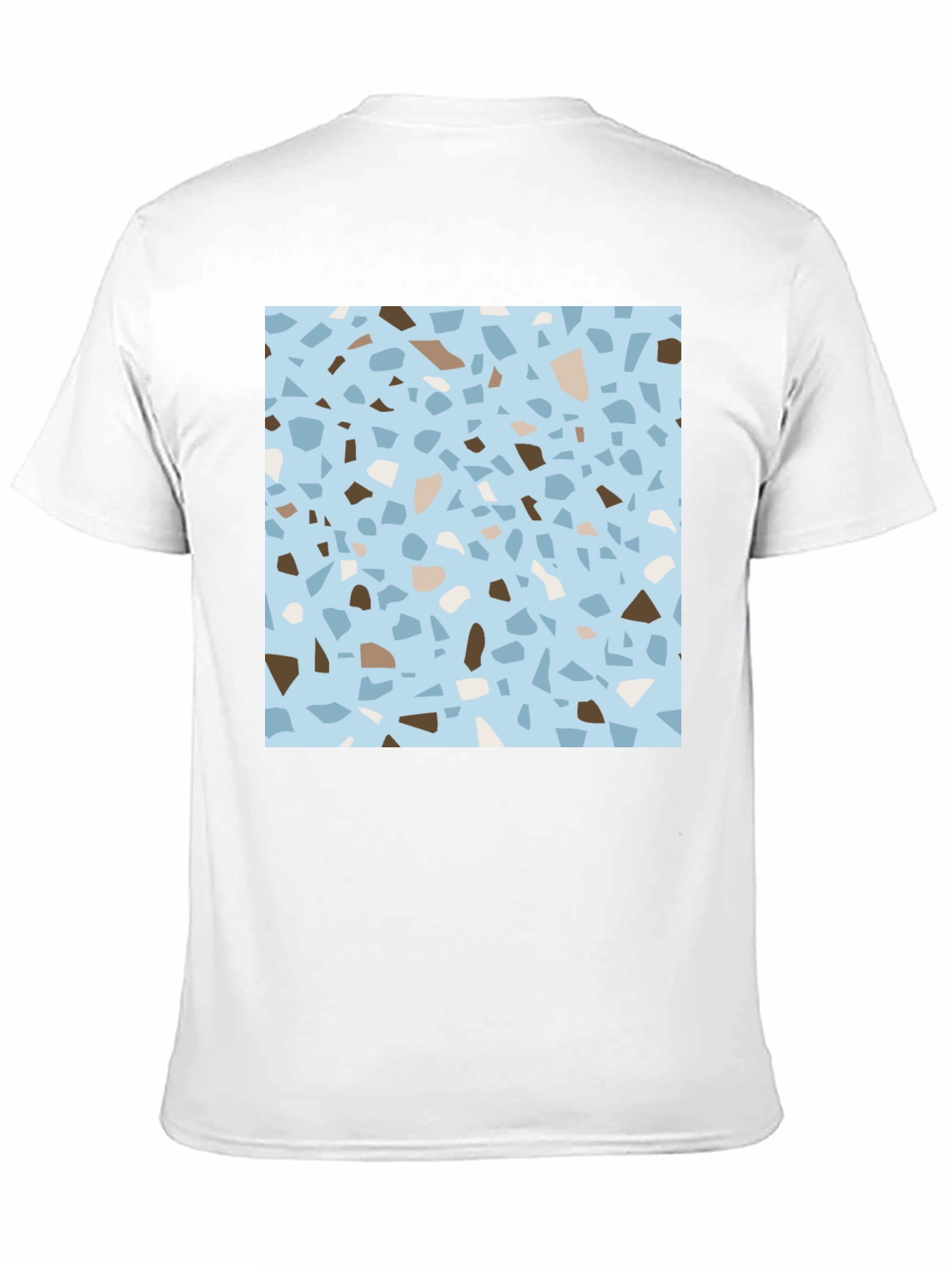 Stylish Mens Black Tee with Terrazzo Pattern