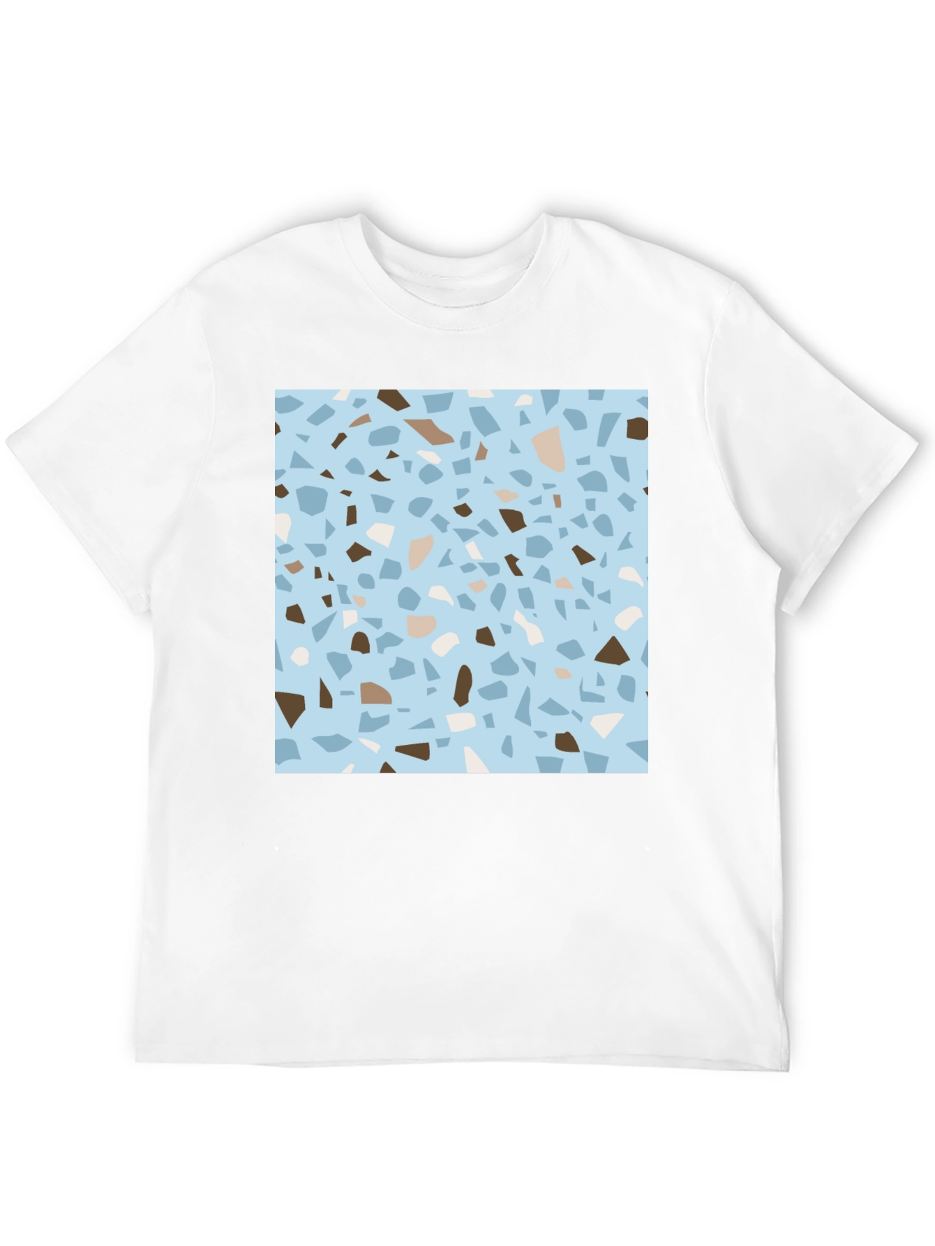 Stylish Mens Black Tee with Terrazzo Pattern