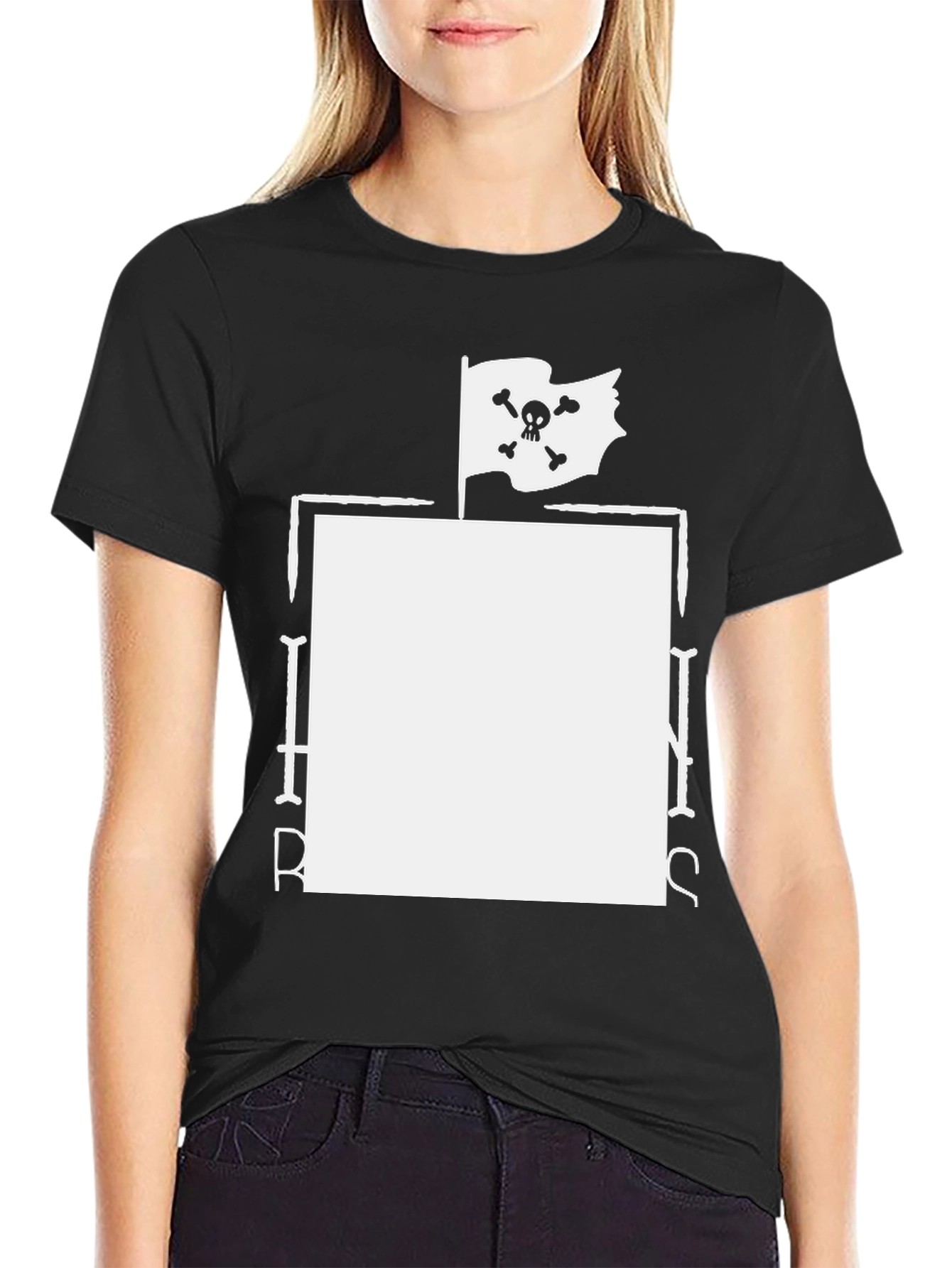 Pirate Flag Graphic T-Shirt - Black Cotton Tee