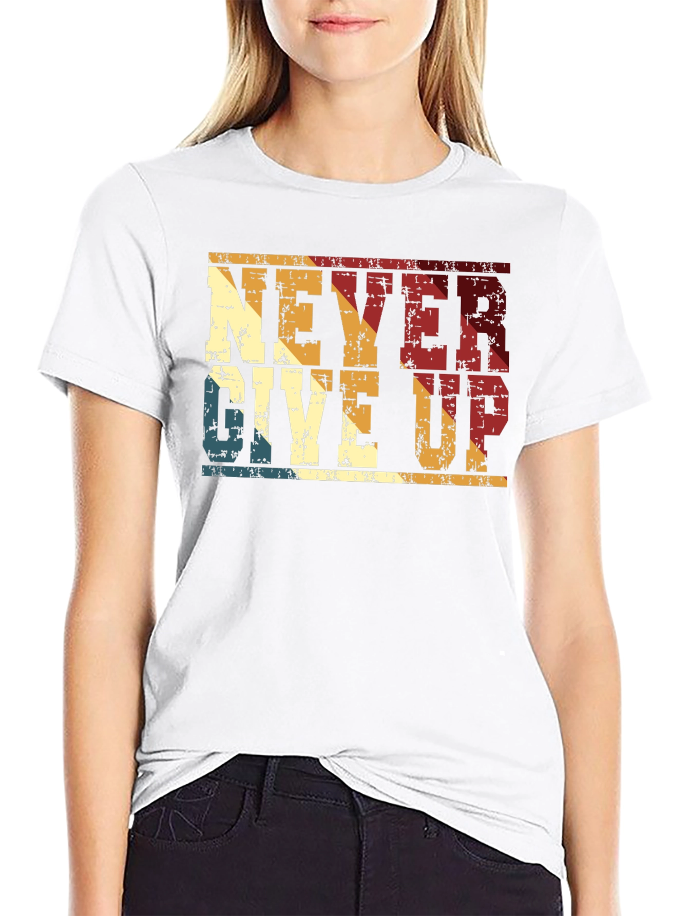 Never Give Up Retro T-Shirt