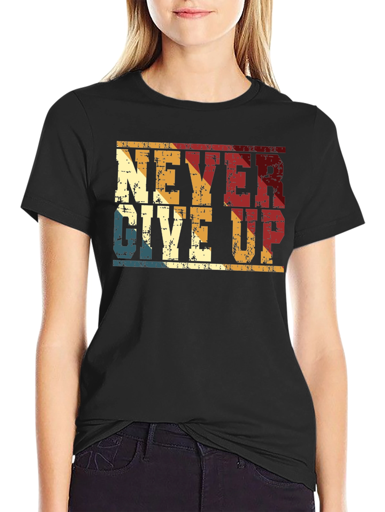 Never Give Up Retro T-Shirt
