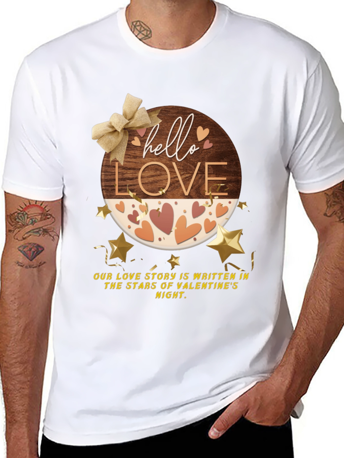 Hello Love Valentines Night Graphic Tee