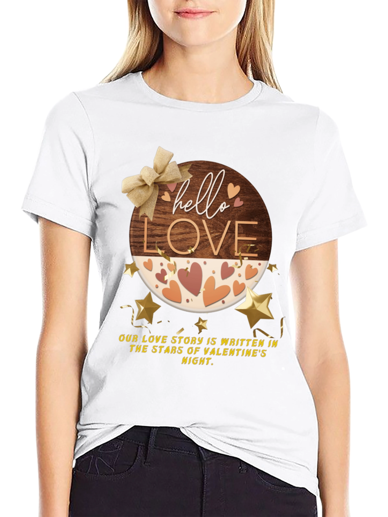 Hello Love Valentines Night Graphic Tee