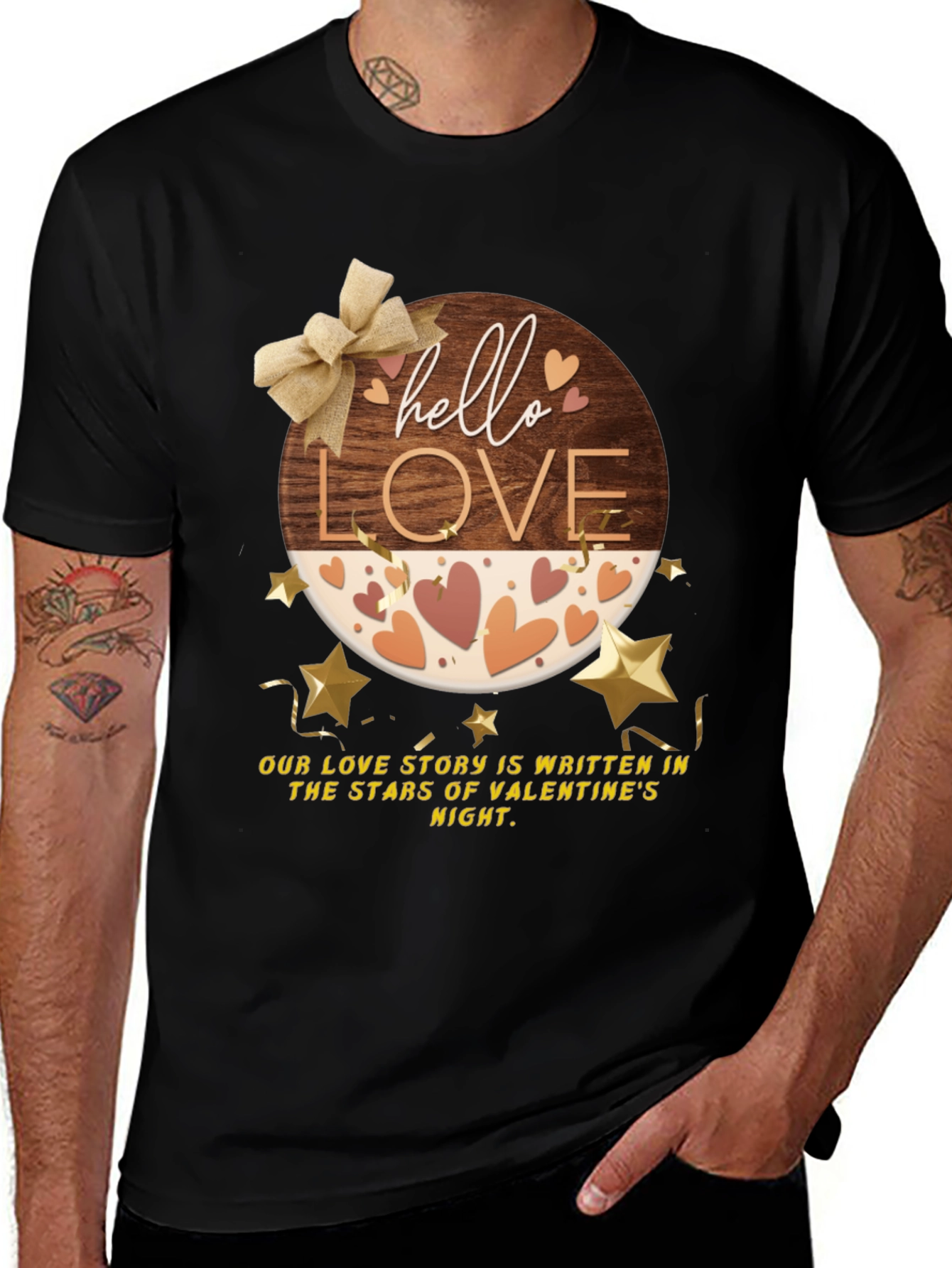 Hello Love Valentines Night Graphic Tee