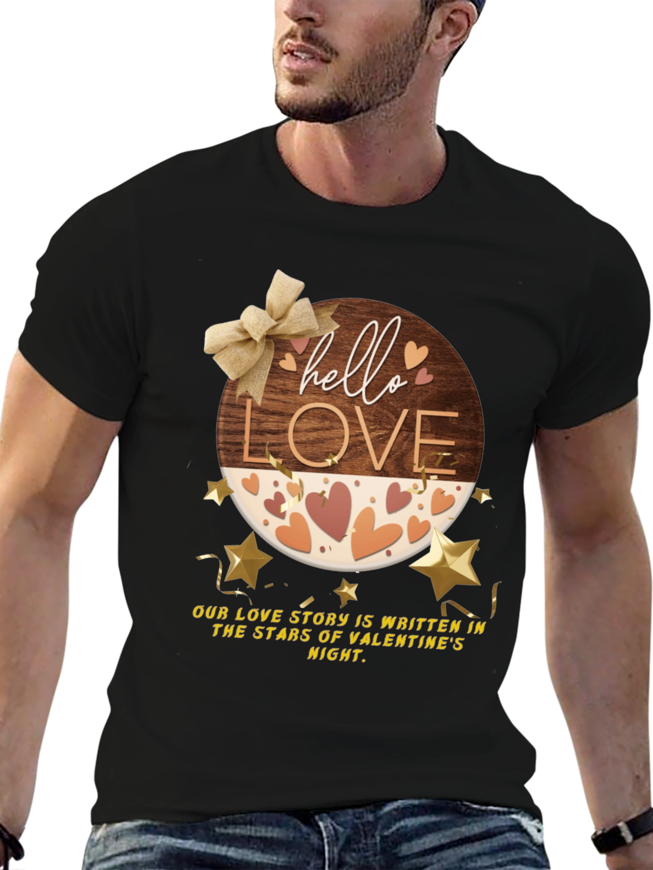 Hello Love Valentines Night Graphic Tee