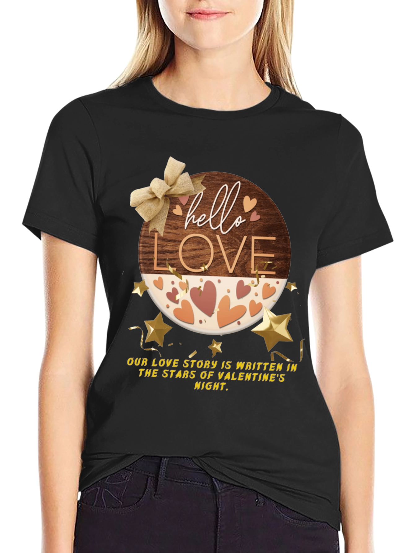 Hello Love Valentines Night Graphic Tee