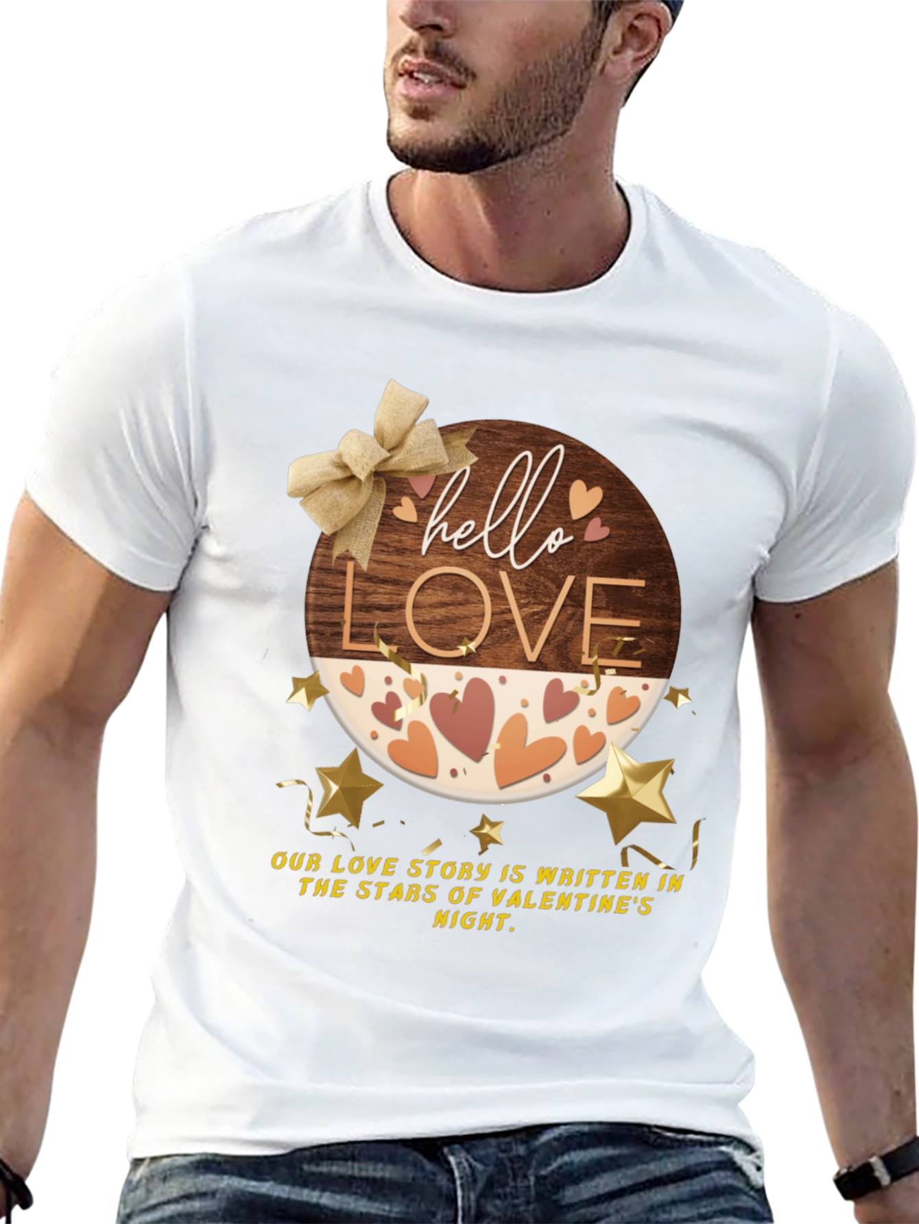 Hello Love Valentines Night Graphic Tee