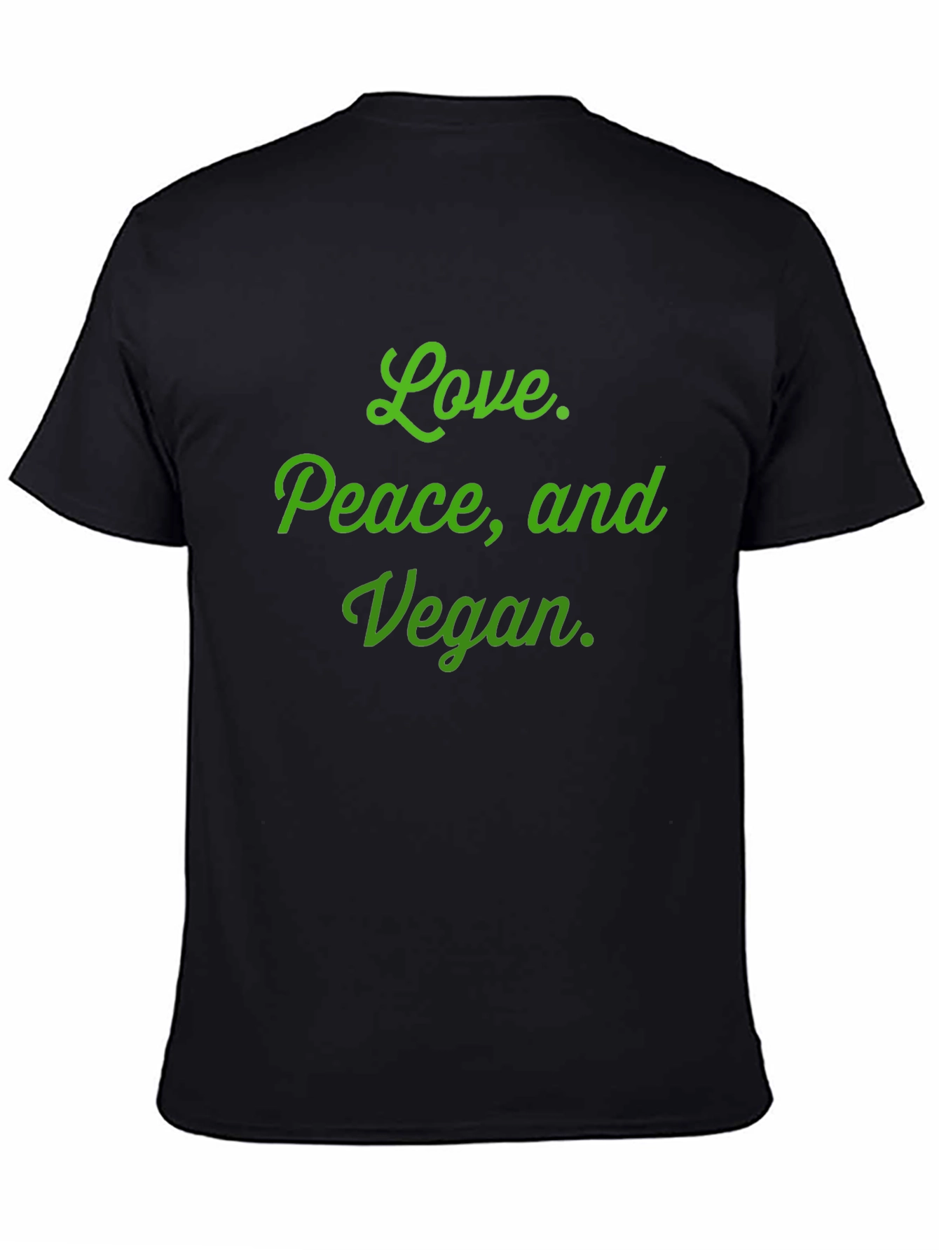 Love Peace Vegan T-Shirt - Black Cotton Blend