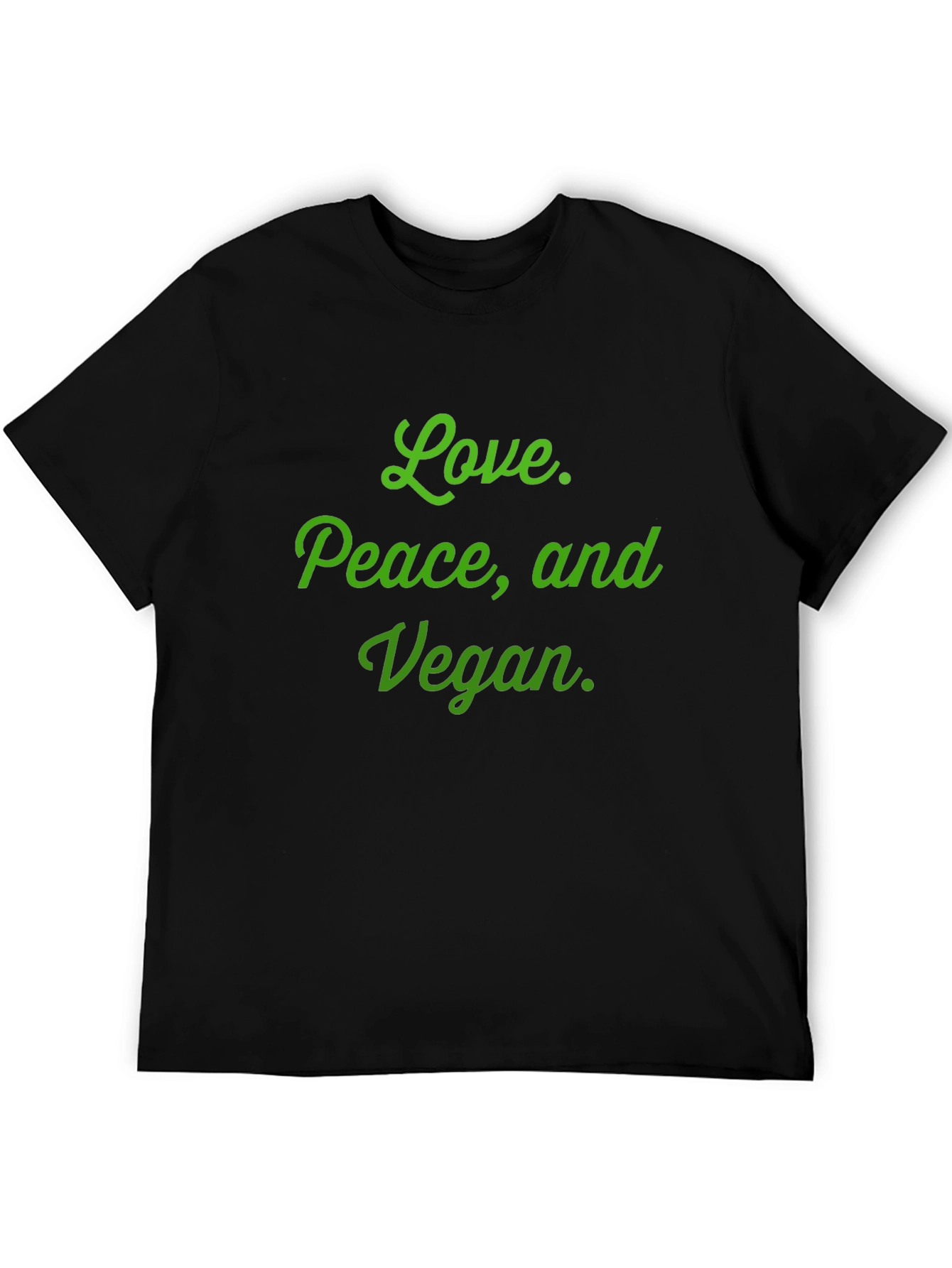 Love Peace Vegan T-Shirt - Black Cotton Blend