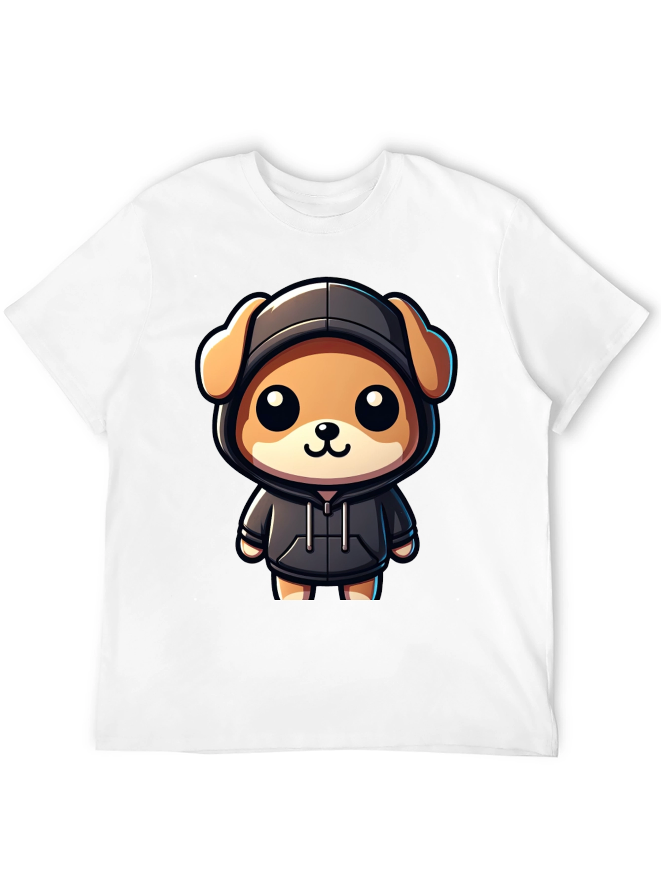 Cute Cartoon Dog in Hoodie T-Shirt